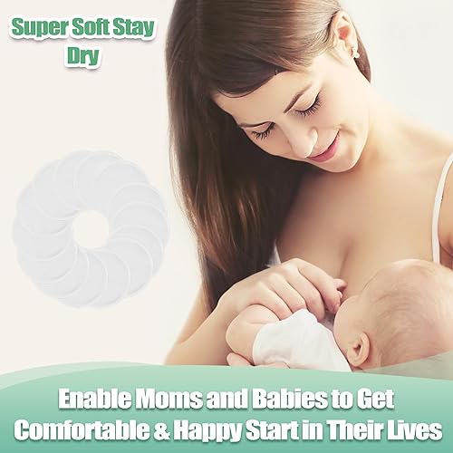 Miniatura 80 de wegreeco Almohadillas para lactancia materna (paquete de 14) + bolsa de lavandería y bolsa de almacenamiento de viaje, opción de 4.7 pulgadas, Pasta