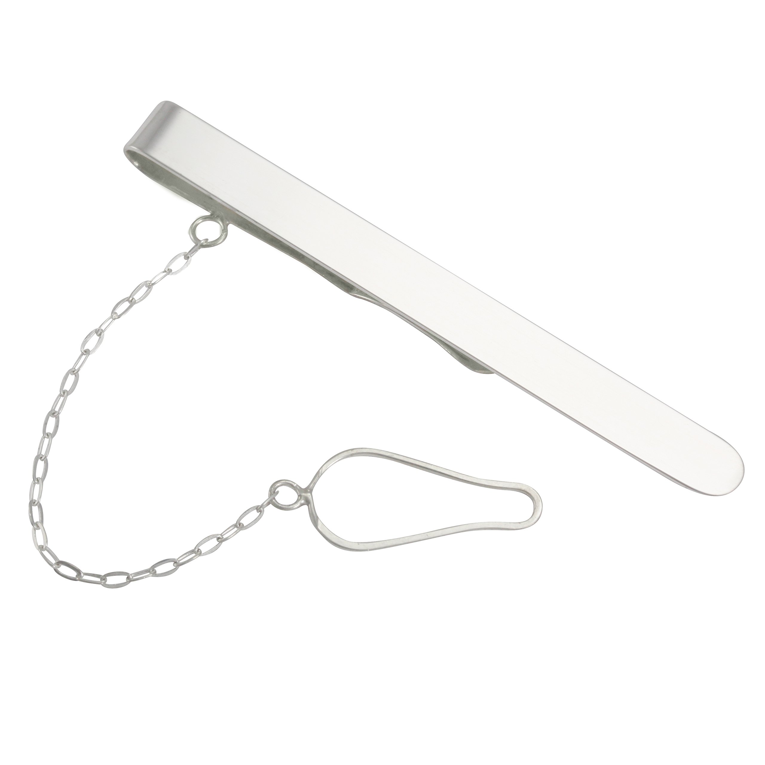Sayers London - Fermacravatta classico in argento Sterling con catenella