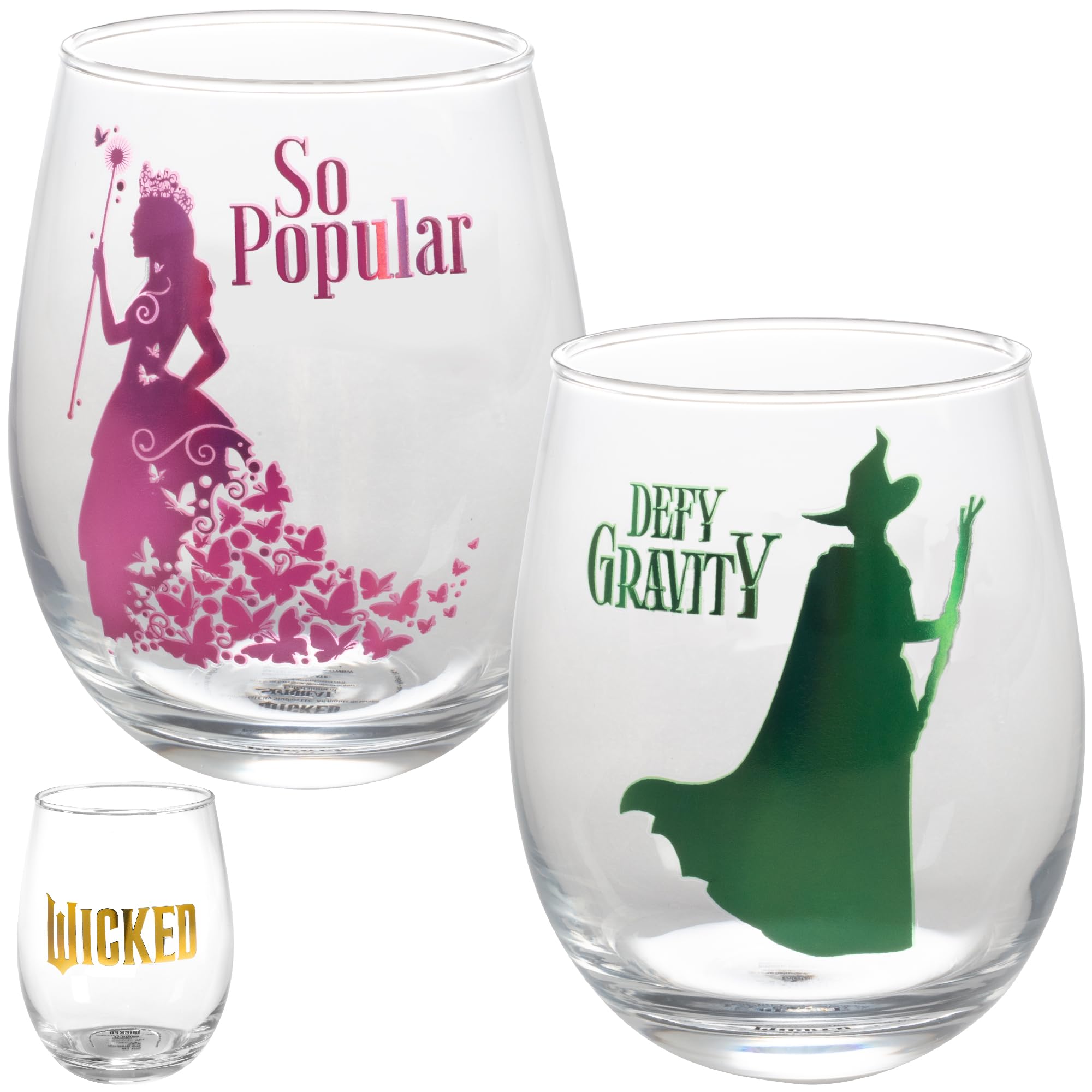 Verres à vin sans pied Wicked 532 ml Elphaba et Glinda