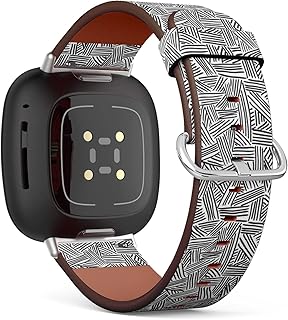 CJBROES Replacement Leather Watch Band, Compatible with Fitbit Versa 3 and Fitbit Sense of Wristband Bracelet Accessory - Texture