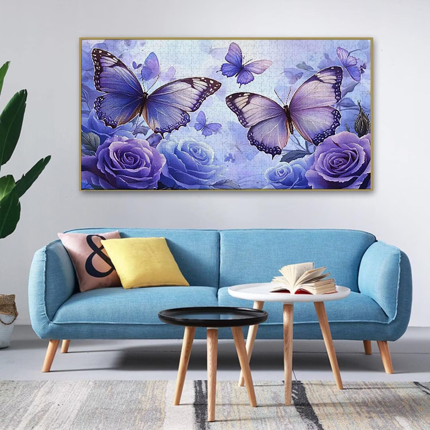 Drewniane puzzle dla dorosłych 1100 sztuk | różowy motyl | Zabawki edukacyjne | Puzzle dla dorosłych i dekoracje rodzinne | Rozmiar 87 x 42 cm | Prezent dla dorosłych | Prezenty świąteczne x-681