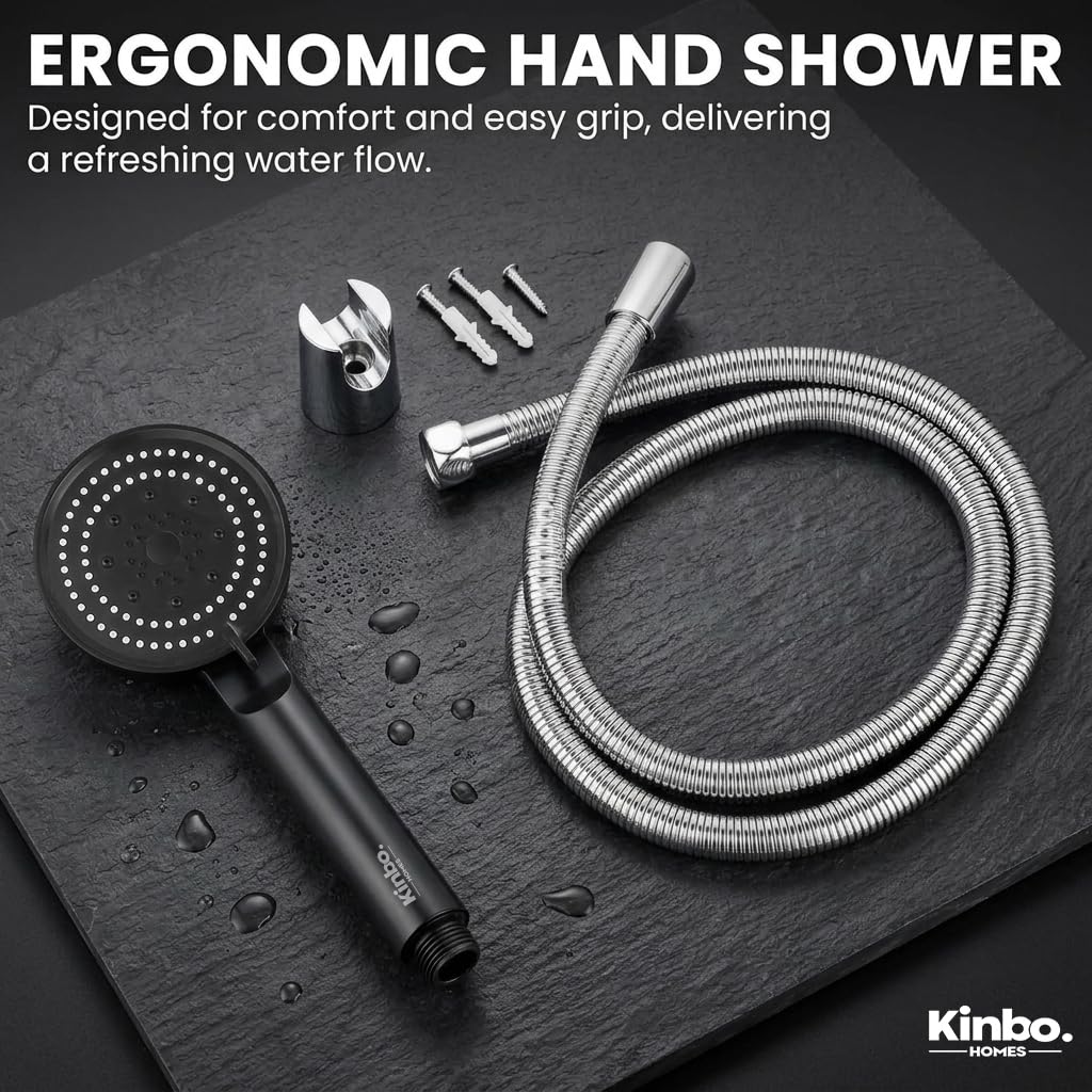 Kinbo Homes Black Hand Shower - 5 Spray Modes -2