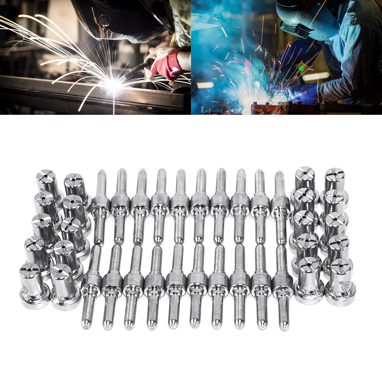 kobeIeen 40PCS Consumable Extended Tip Electrodes & Long Nozzles for PT31 LG40 40A Long Tips Accessories