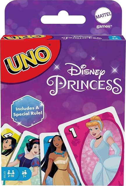 Mattel Games UNO Disney Princesses Matching Card Game, 112 Cards with Unique Wild Card & Instructions for Players 7 Years & Older, Toy for Kid, Family & Adult Game Night