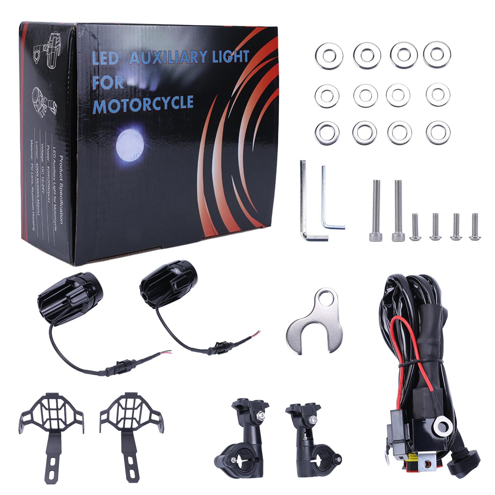 LED Motorrad Nebelscheinwerfer, IP67 wasserdicht Zusatzscheinwerfer Zusatz Licht Tagfahrlicht für BMW R1200GS F800GS Versys KTM