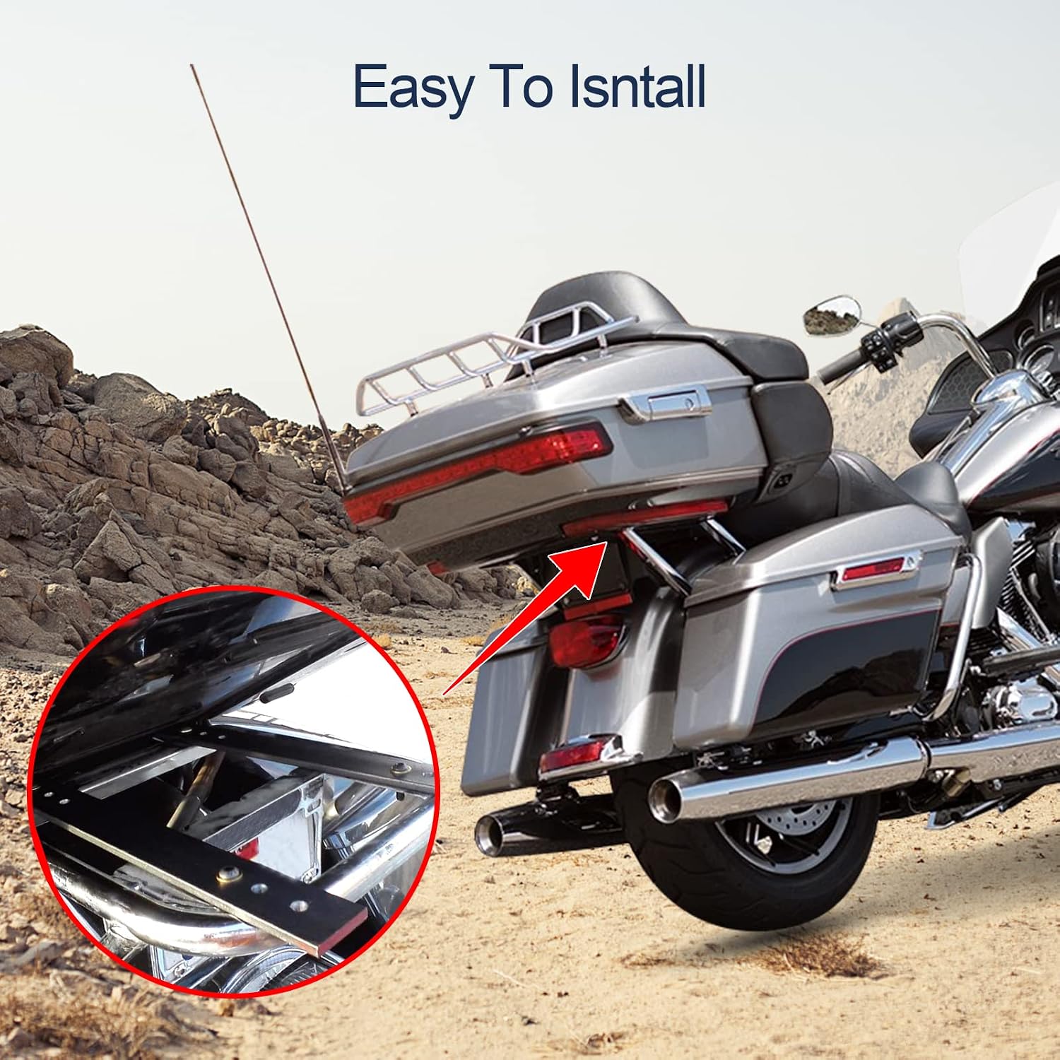 Adjustable 1''-3'' Trunk Luggage Extender Plate Tour Rack Relocation Kit Tour Pack Relocator Kit for Harley Touring Road King Electra Street Road Glides Trikes Glide 2014-2026