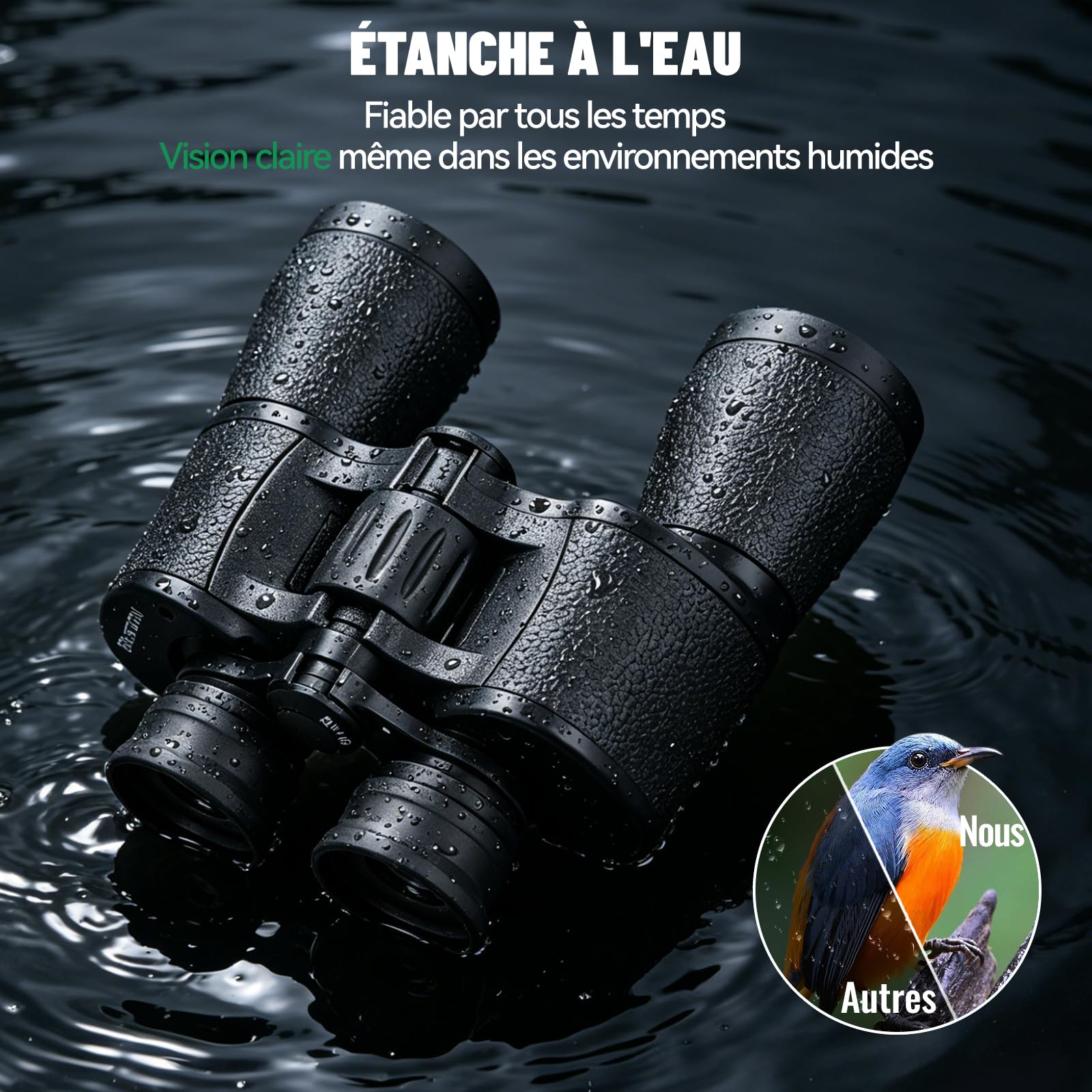 7x50 Jumelles Adultes Portable pour Observation des Oiseaux | Jumelles compactes avec Sac de Transport ,HD MC Lentille Porro Prism Bk7 pour Sports de Plein air et Aux Concerts