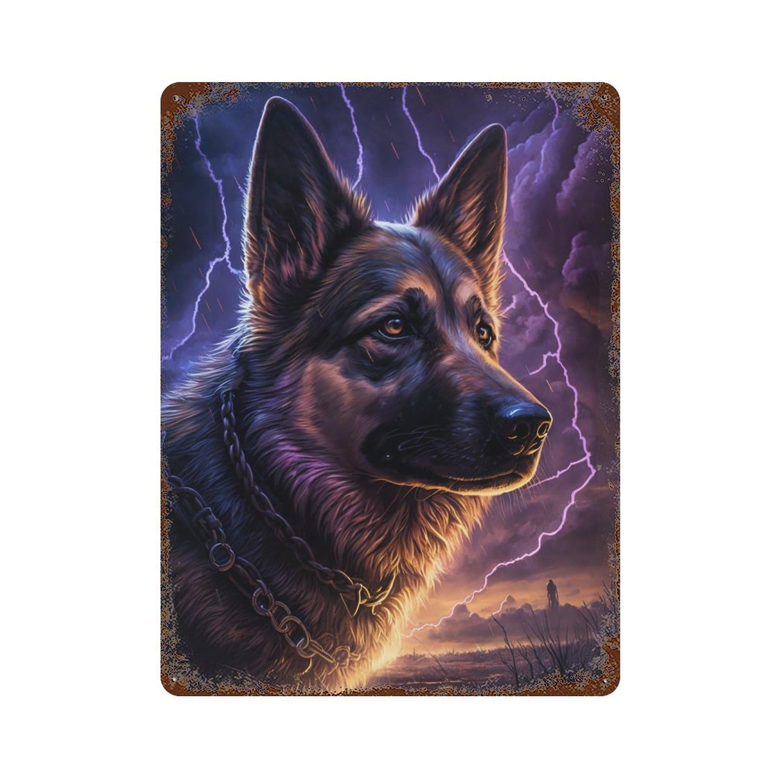 Garage Style Thundering Canine Majesty -3 Vintage Metal Tin Sign 15.7"x11.8", Classic Wall Plaque for Bar And Workshop