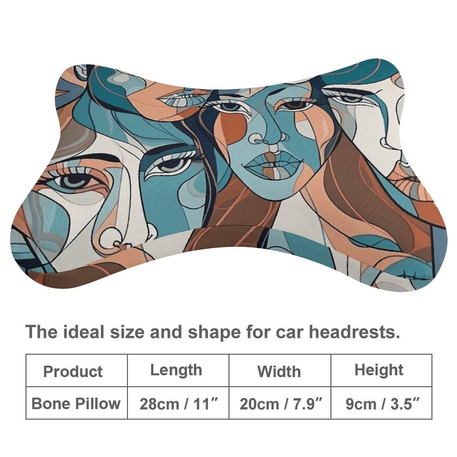 Almohada de líneas suaves, núcleo de almohada de espuma viscoelástica, cojín, proporciona apoyo para el cuello, almohadas de coche para viajes y oficinas en casa.