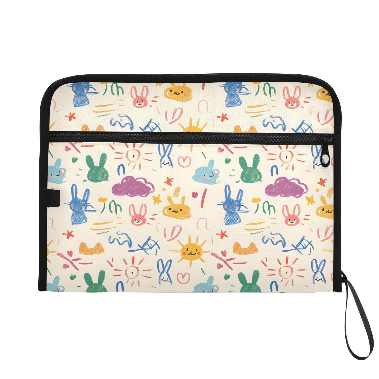 Organizador de archivos con 13 bolsillos con diseño de graffiti infantil, carpeta expandible con bolsa frontal, portátil, organizador de documentos de negocios con cremallera