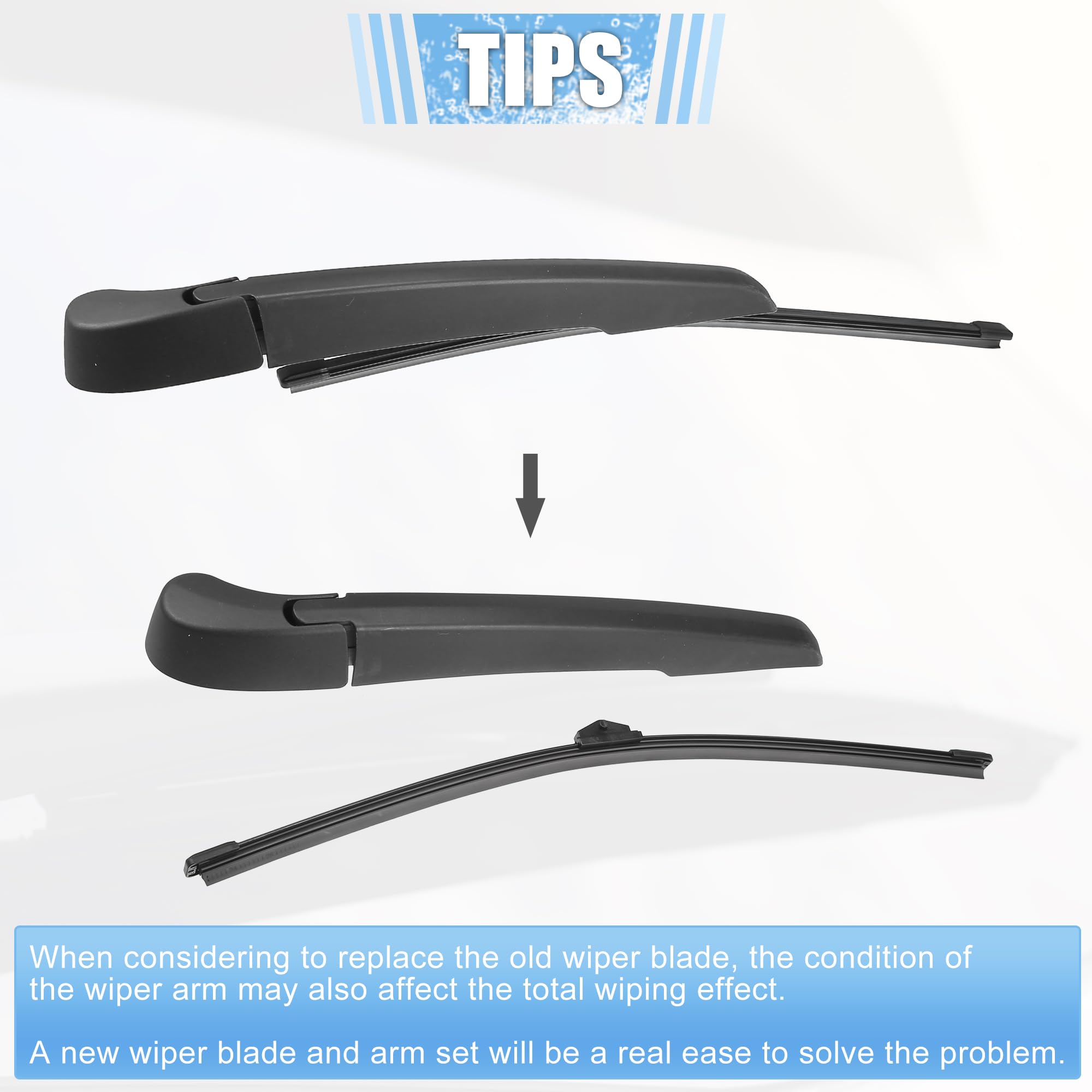 ACROPIX Rear Windshield Wiper Blade Arm Replacement Set OEM Quality Fit for BMW X1 F48 2015-2022 for BMW X2 F39 2018-2023 - Pack de 2