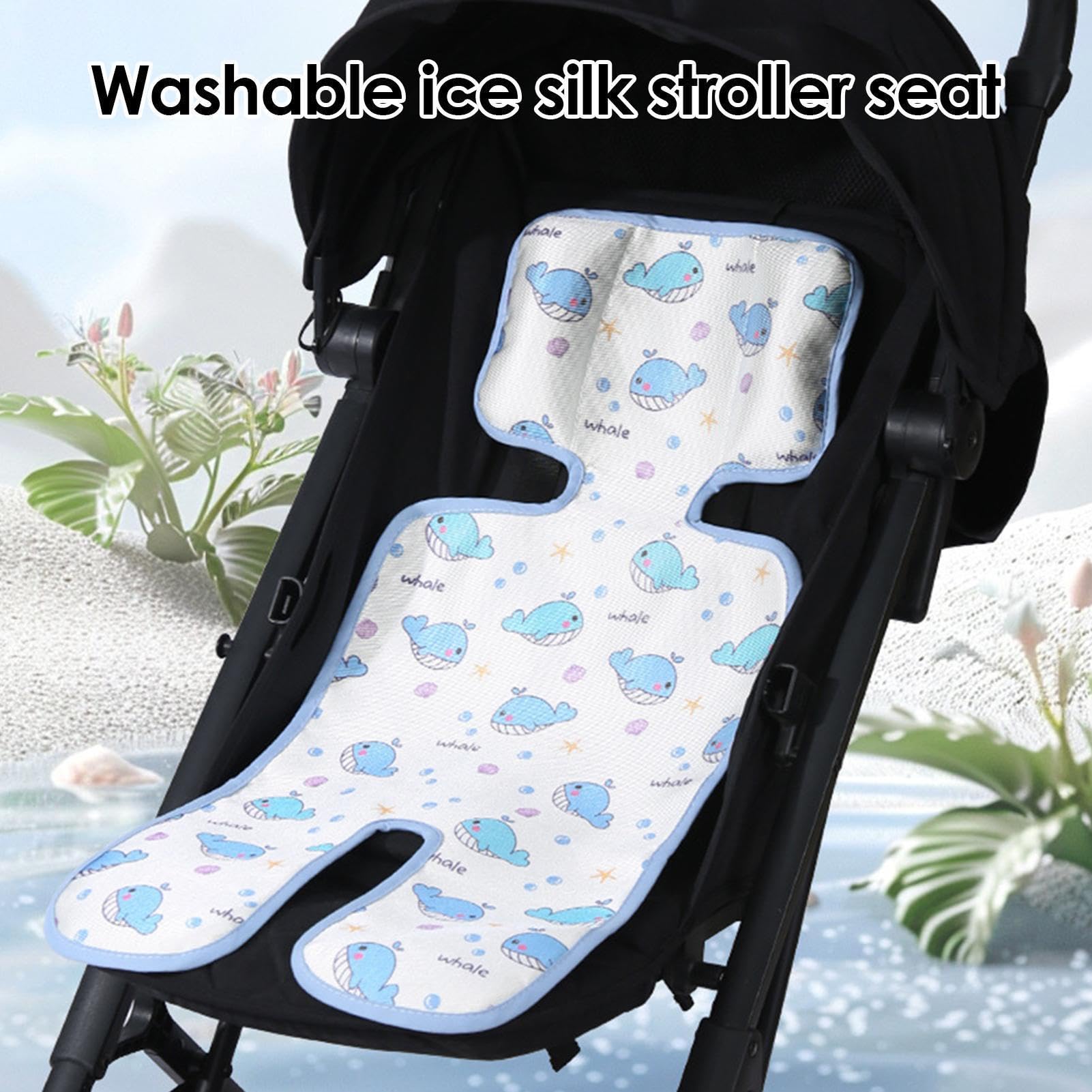 Fascia Rinfrescante per Passeggino Neonato, Passeggino Auto Materassino Freddo, per Auto in Seta di Ghiaccio Traspirante per Uso Esterno