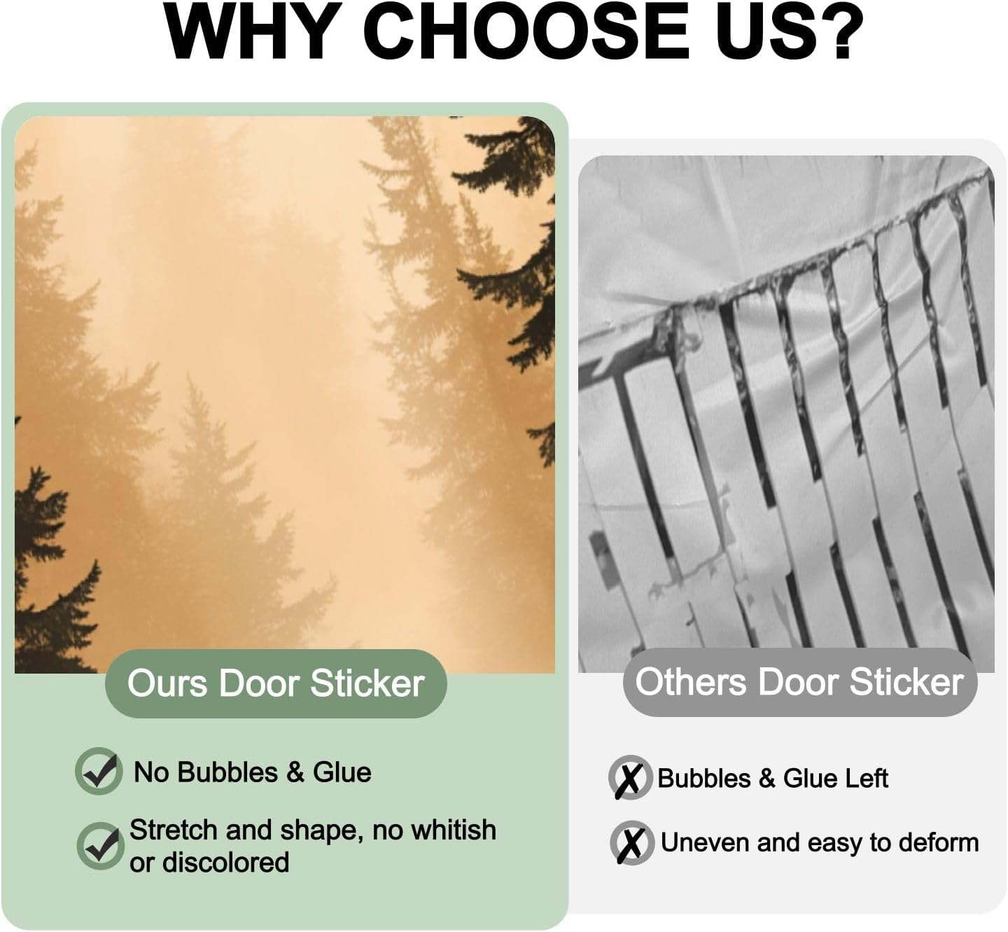 Door Stickers Peel and Stick Door Decal Wild Animals Camping Hunting Rustic Wolf Moose Log Cabin Bear Removable Mural Wallpaper 30.3''x78.7'' Wall Murals for Kitchen Living Room Bedroom