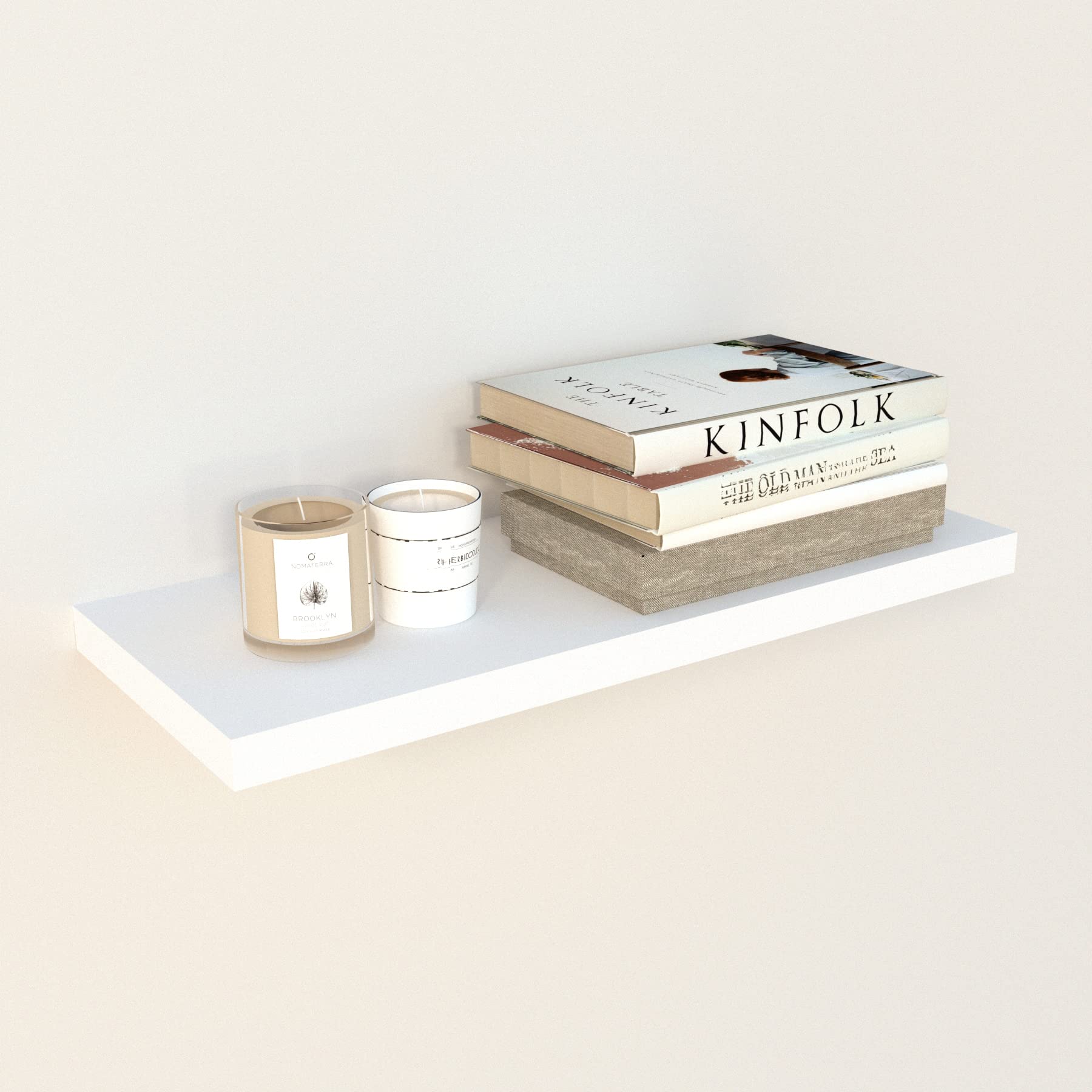 Henor Balda Pared 50 x 20 x 2.5 cm. Estante Pared Madera Herraje Totalmente Oculto Carga Soporta hasta 25Kg Blanco — view 7