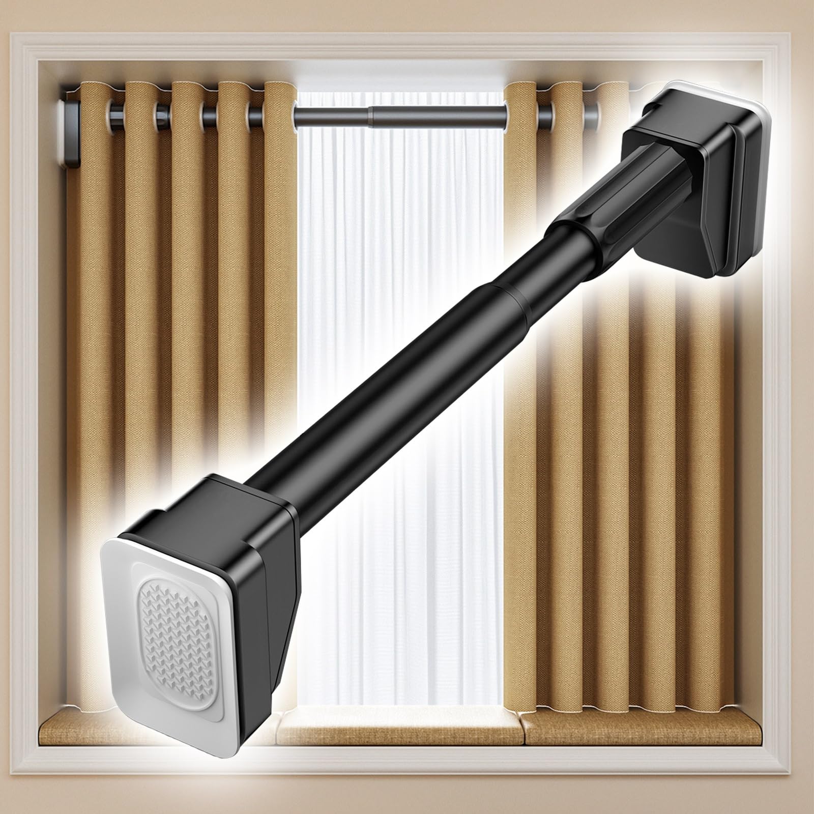 Barre de rideau noire pour placard et salle de bain dressing modulable