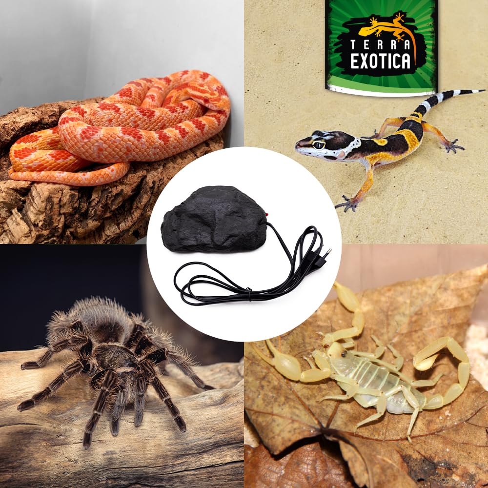 Terra Exotica Heat Rock small - 6 Watt ca.16x10 cm - Auswahl zwischen klein, mittel & groß - Heizstein als Heizung für Reptilien - dekorative Wärmeplatte für Ihr Terrarium - Terrarien Bodenheizung