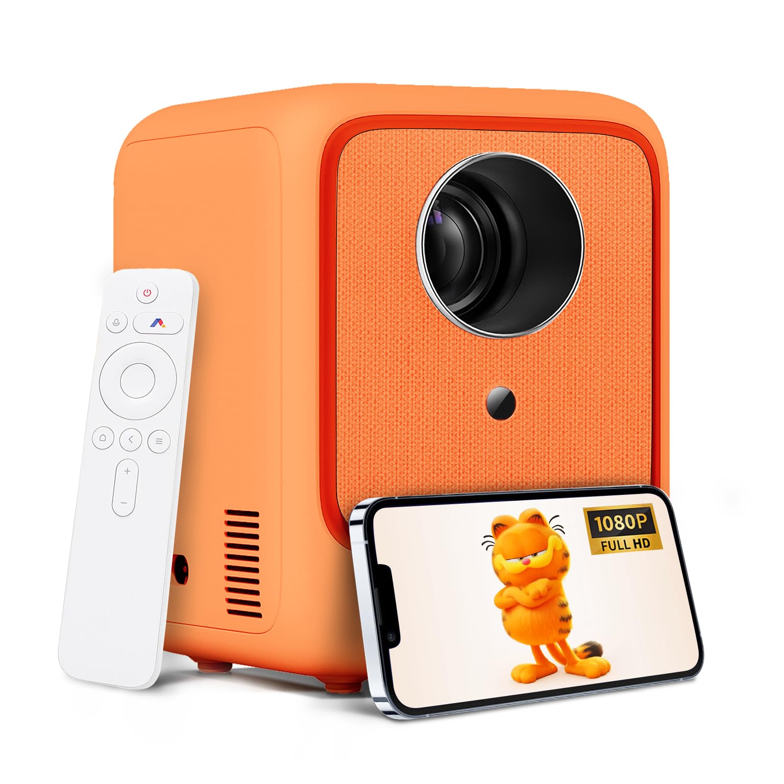 【Auto Focus/Keystone】Proiettore 4K Supporta, Heyup 10000L Videoproiettore 1080P Nativo 5G WiFi and Bluetooth, Mini Proiettore Portatile Home Cinema per Phone/iOS/Android/TV Stick/HDMI/USB, arancione
