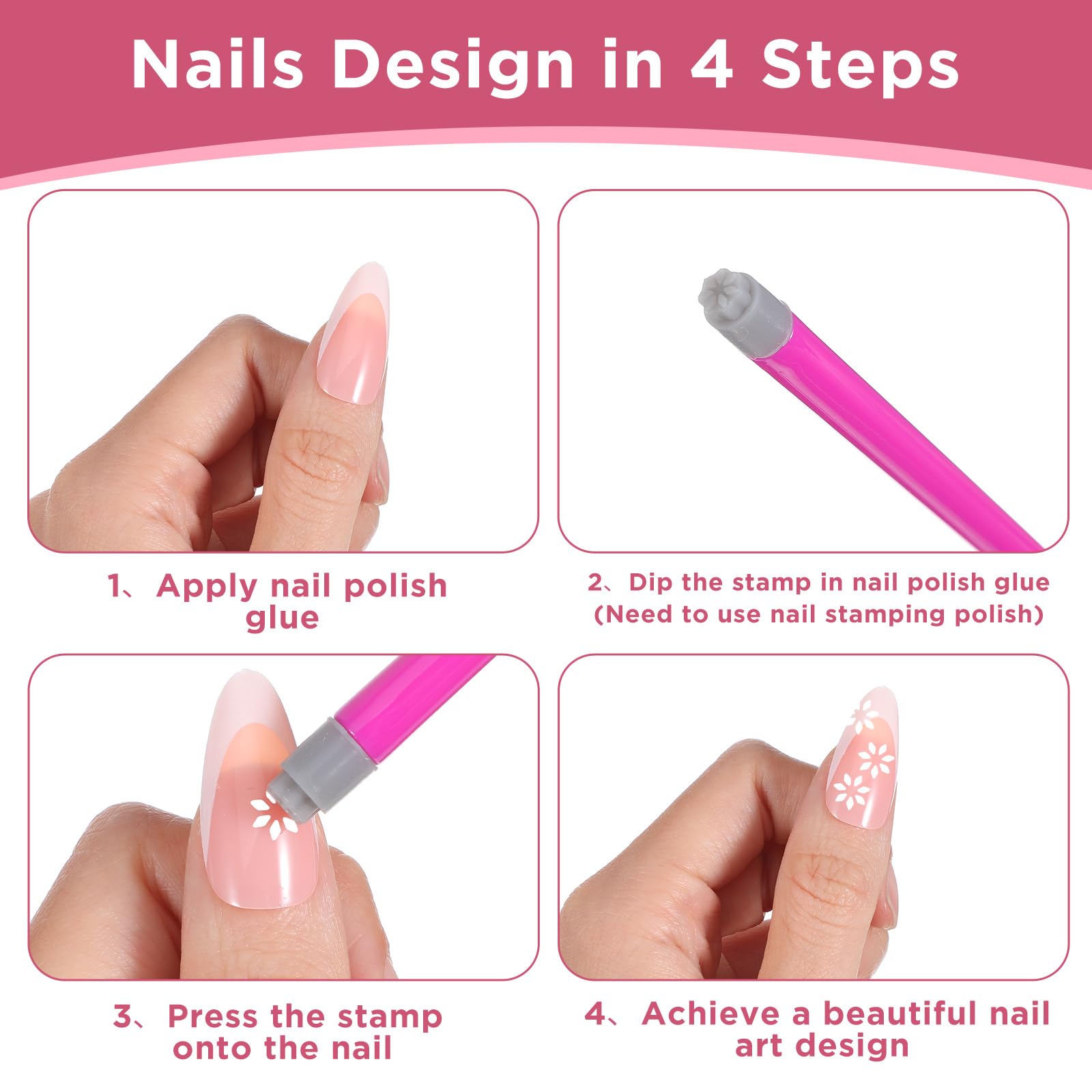 Classicseali 15PCS Nail Art Stamp Pen,Silicone Nail Stamp Pen, DIY Art Tools - Image 3