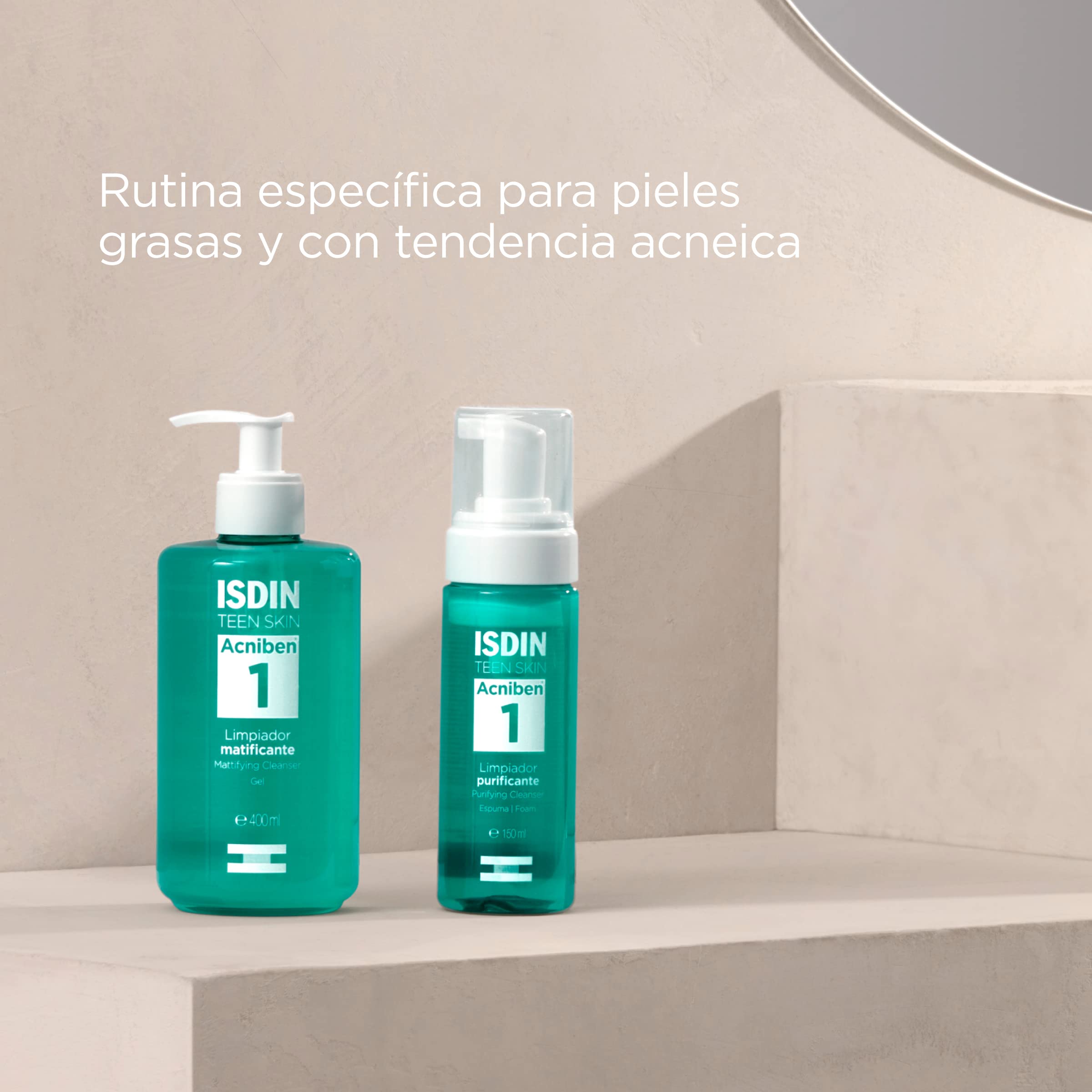 ISDIN ACNIBEN Gel Limpiador Purificante Espuma. Limpia los Poros en Profundidad, Regula el Exceso de Sebo