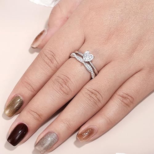 Miniatura 5 de Anillo de boda Newshe Jewellery de eternidad para mujer, circonita cúbica, plata de ley 925 trenzada, anillos de compromiso, anillos de boda,