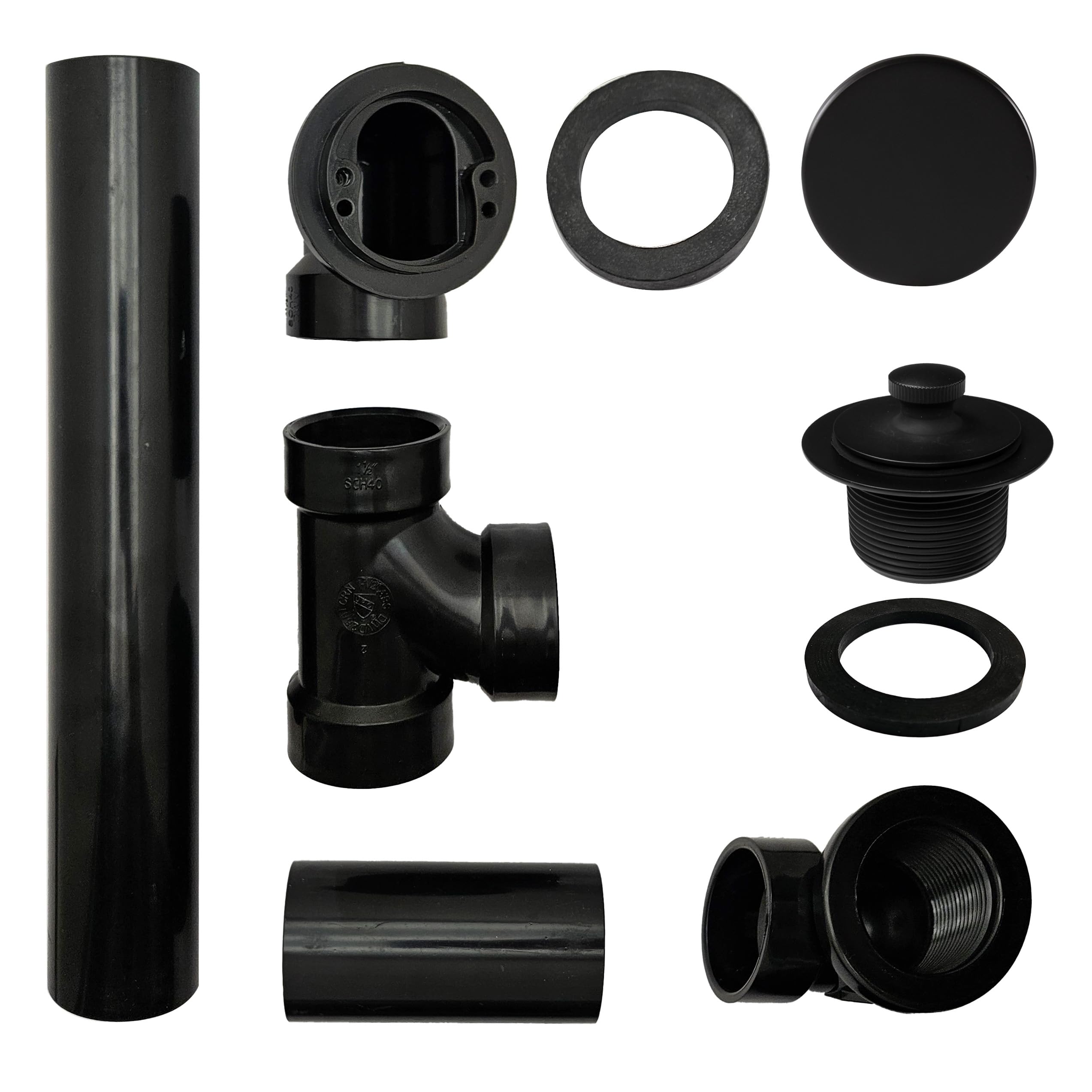 Westbrass 494144H-62 Baño Drenaje Assy, Matte Black, Schedule 40 ABS