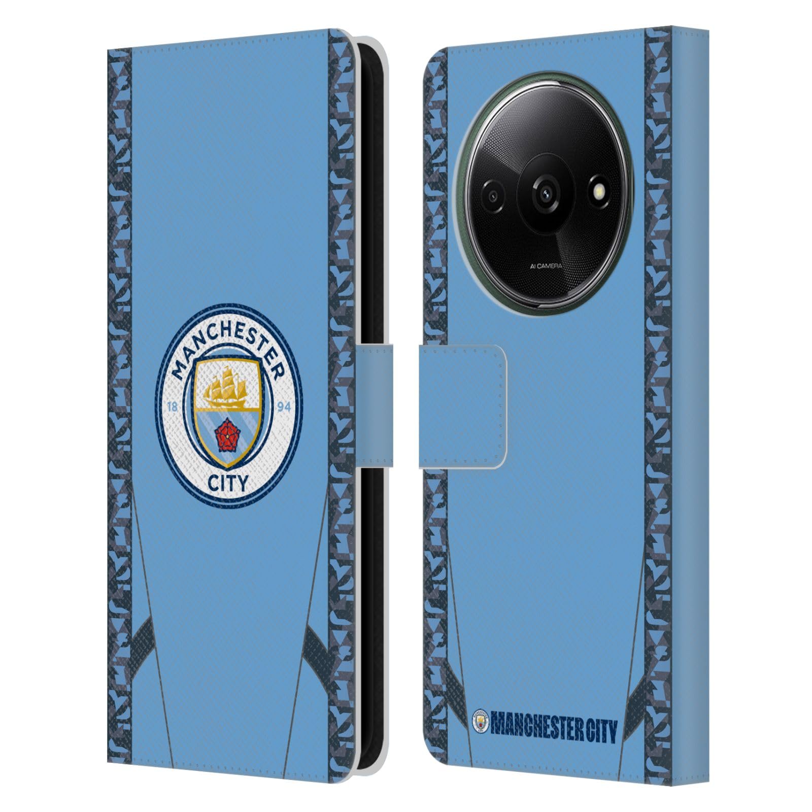 Head Case Designs Officially Licensed Manchester City Man City FC Home 2024/25 Badge Kit Leather Book Wallet Case Cover Compatible with Xiaomi Redmi A3