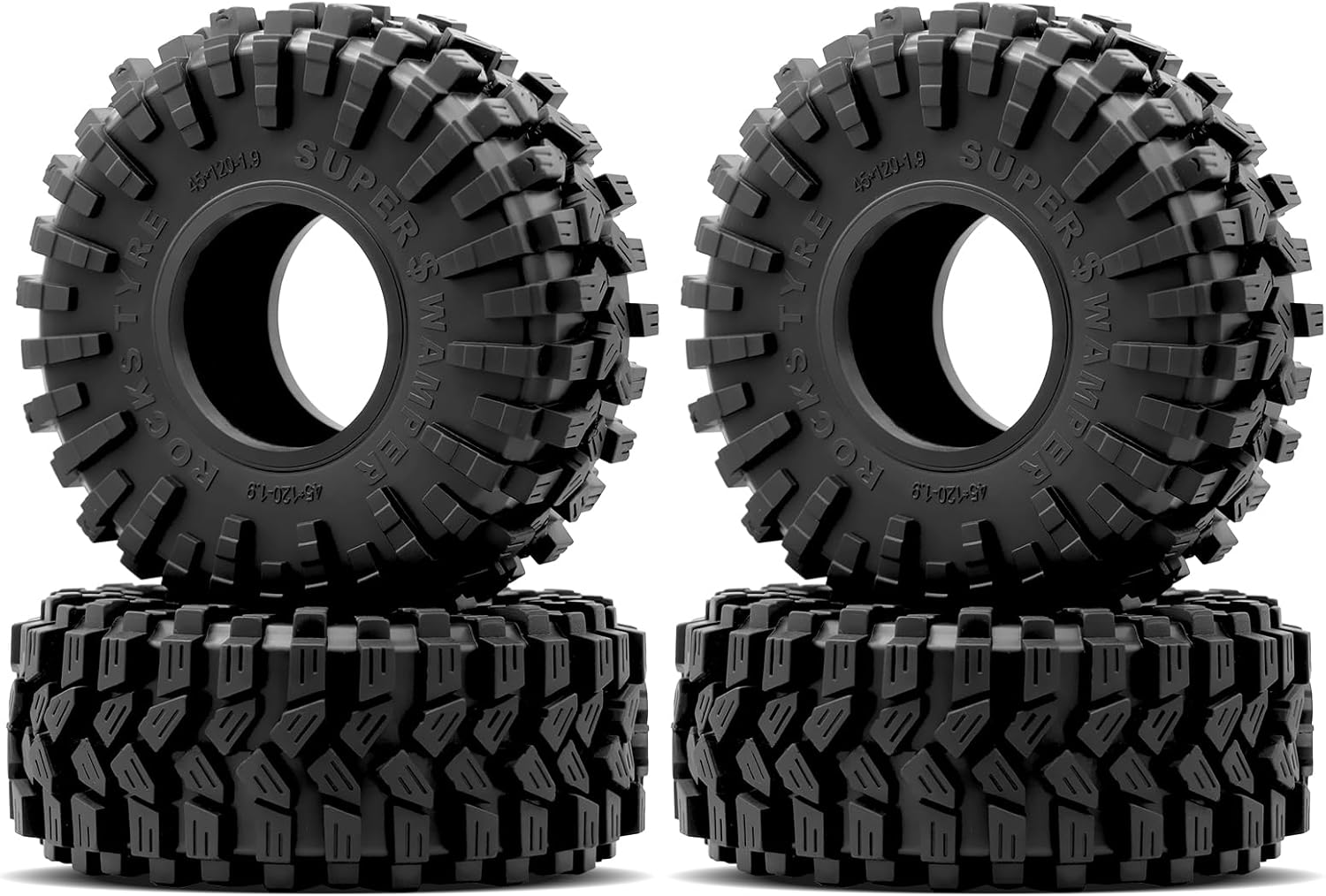 OGRC 1.9inch RC Tires RC Rubber Tyre Set Wheel Tires 1/10