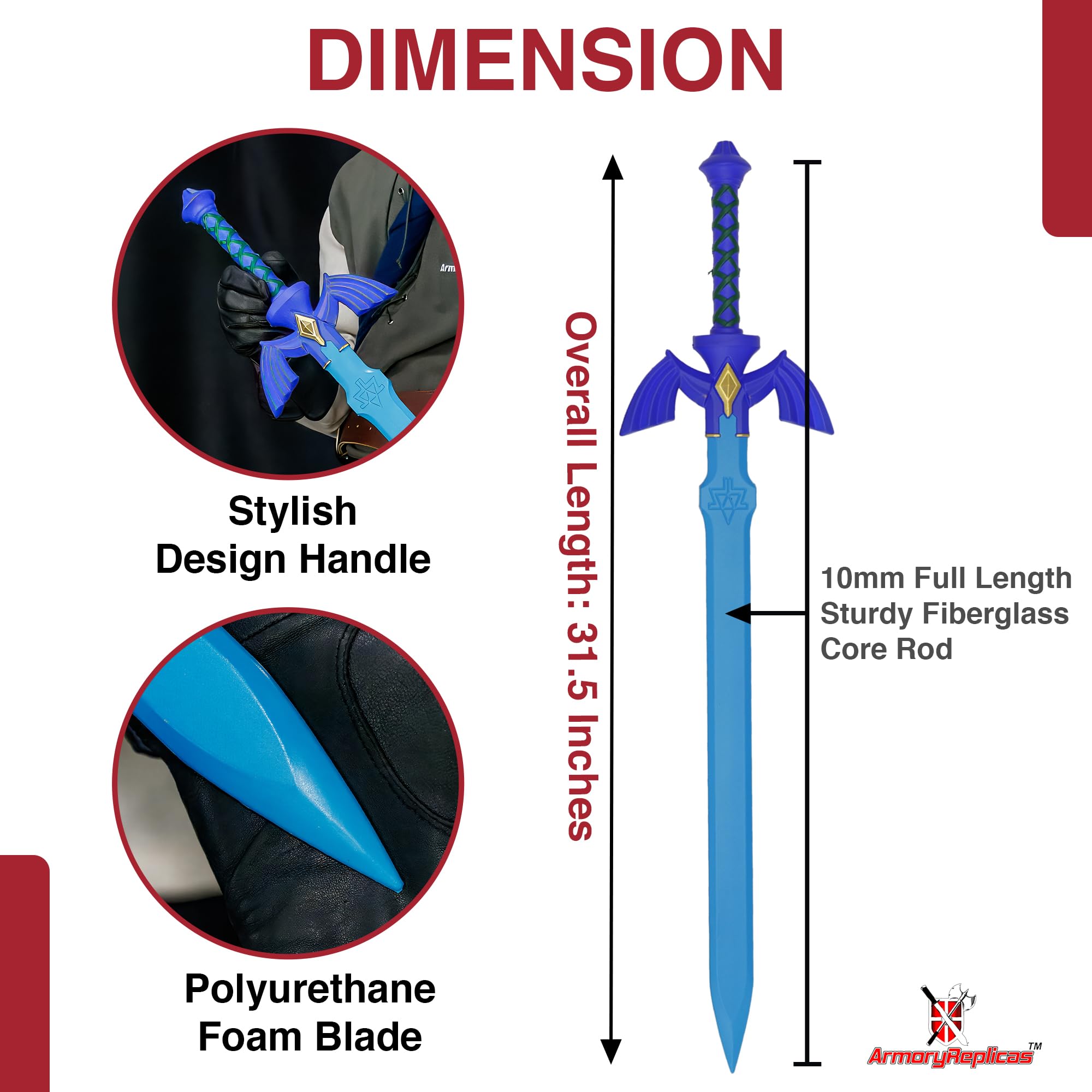 Armory Replicas™ Hero’s Foam Sword with Sheath – 31.5