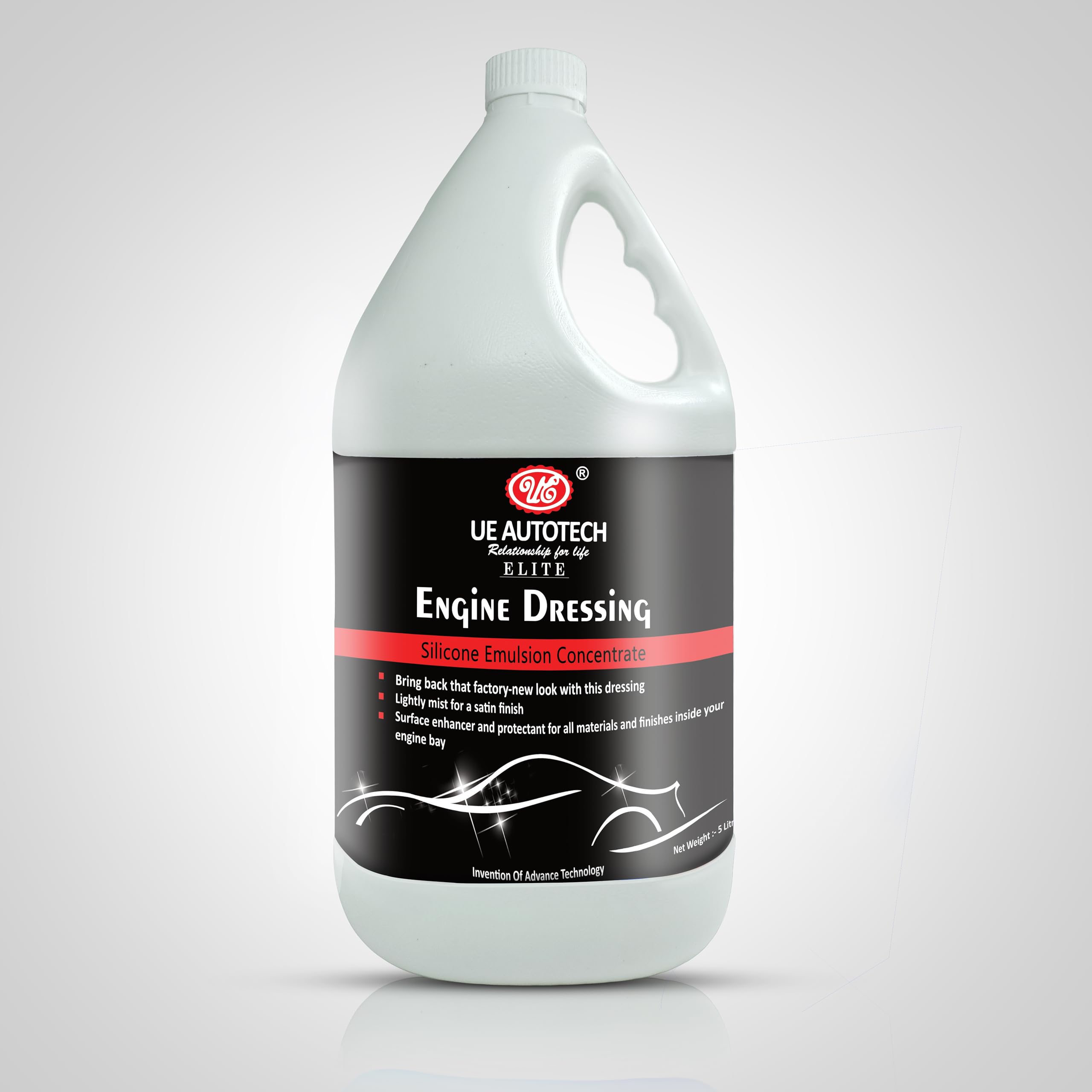 Ue Engine Degreaser for Car - 5 Liter All Purpose Cleaner | Silicone Spray for Bike and Wheel Cleaner - Protective, Non-Greasy and High Gloss Finish for Your Engine Compartment Coating