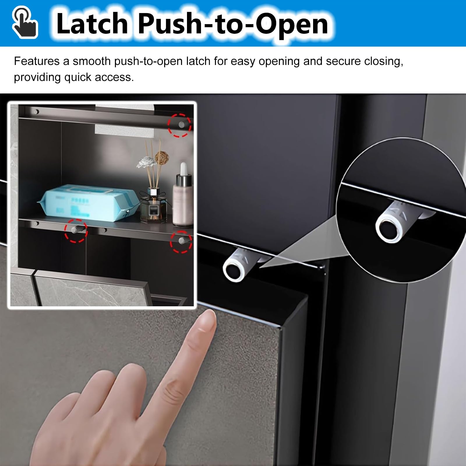 Nicho de pared para baño, cubo de basura oculto 4 en 1 y estante de almacenamiento de caja de pañuelos, gabinete dispensador de papel higiénico empotrado, ahorro de espacio