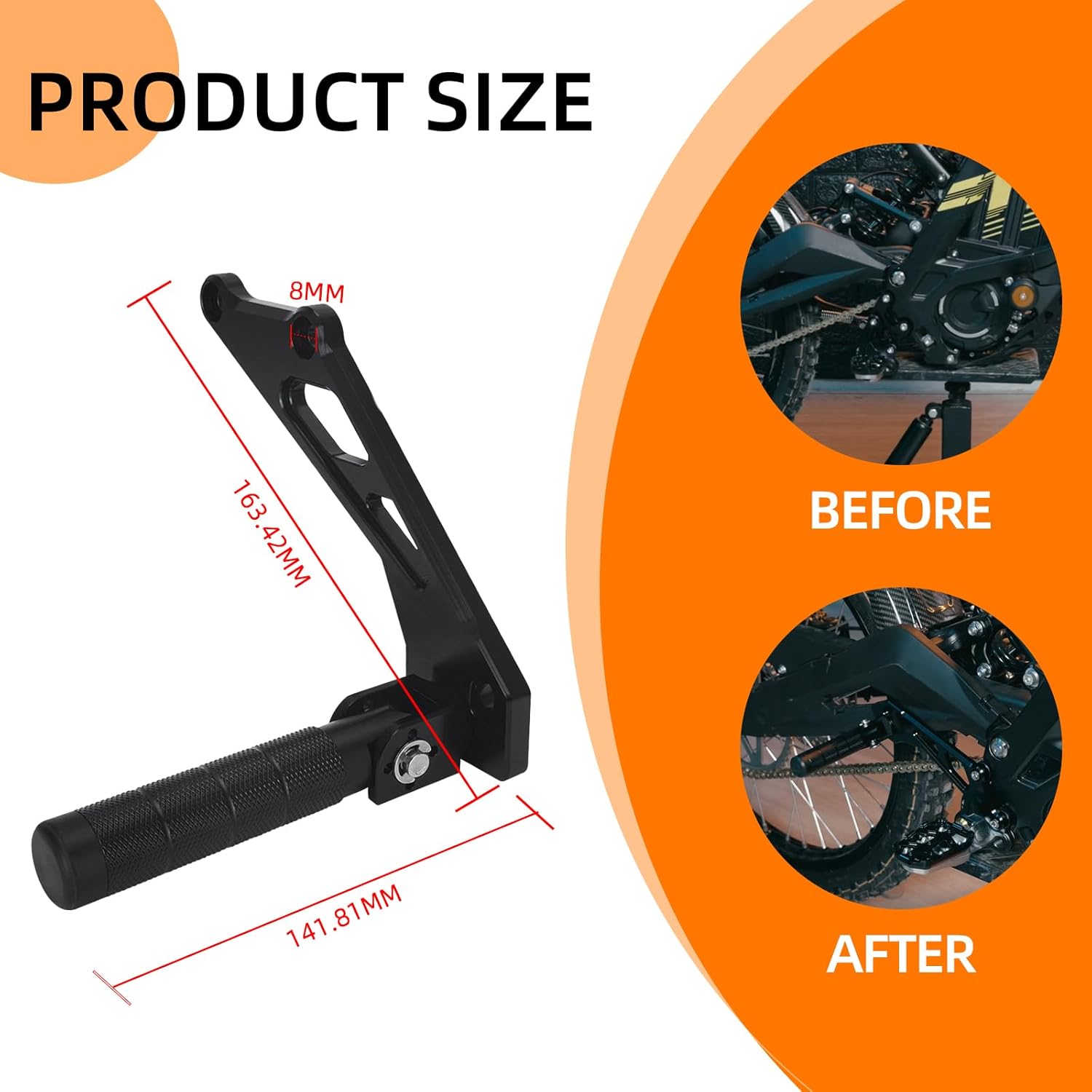 Rear Foot Pegs for Surron,Foldable Passenger Rest Pedal with Bracket CNC for Dirt Bike Surron Light Bee X/Surron Light Bee S/L1E/X260/X160