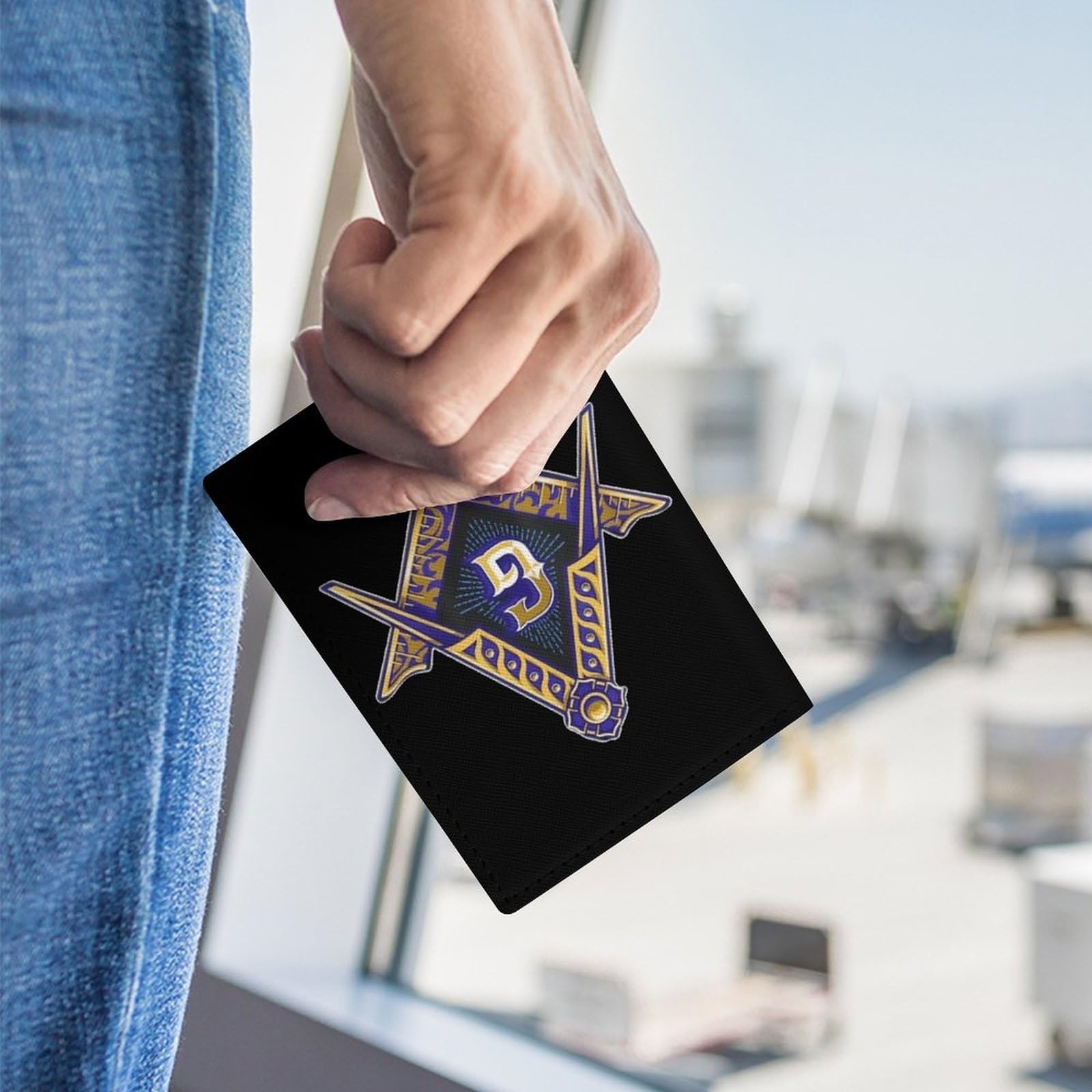 Porta Passaporto da Viaggio Impermeabile Durevole Massoneria AG Cover Passaporto Porta Passaporto in Pelle PU Multifunzione di Lusso per Donne Uomini(A29)