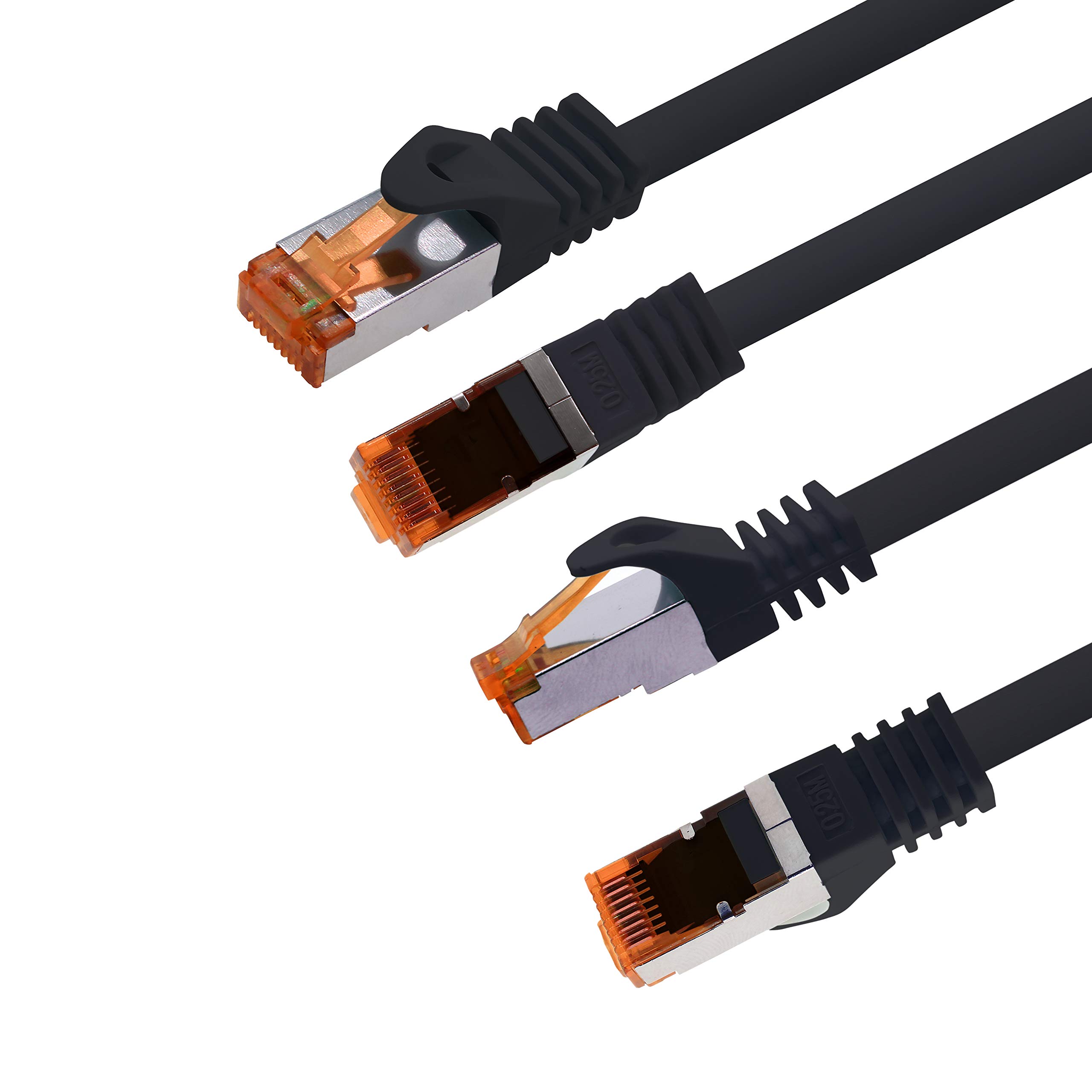 Câble Réseau CAT.7 SFTP 0,5m - 10Gb/s, Blindé, Compatible CAT5/CAT6 | Lot De 5, Noir