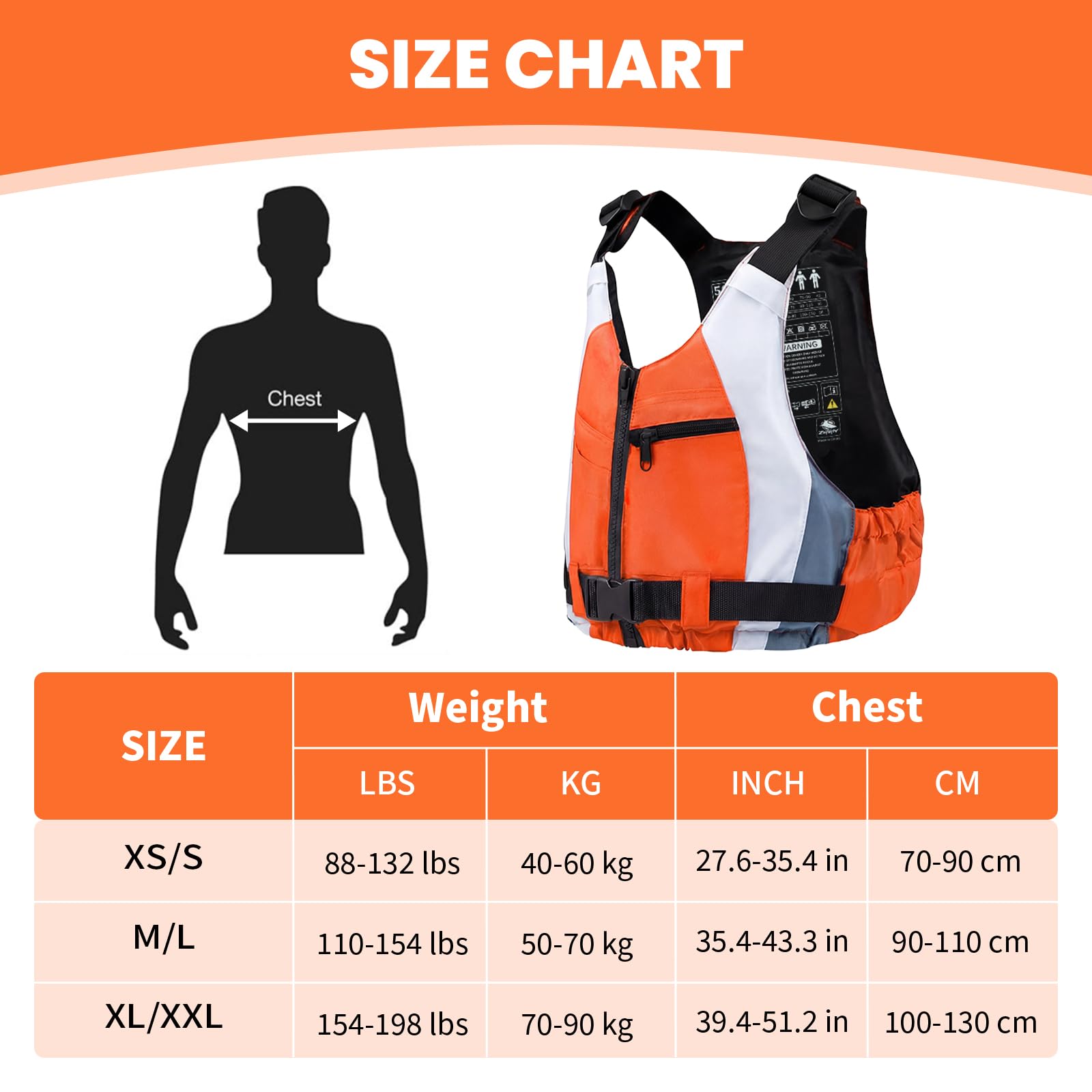 Zeraty - Chaqueta de natación para Adultos, Chaqueta Flotante para Pesca, Vela, Surf, navegación, Kayak para Deportes acuáticos