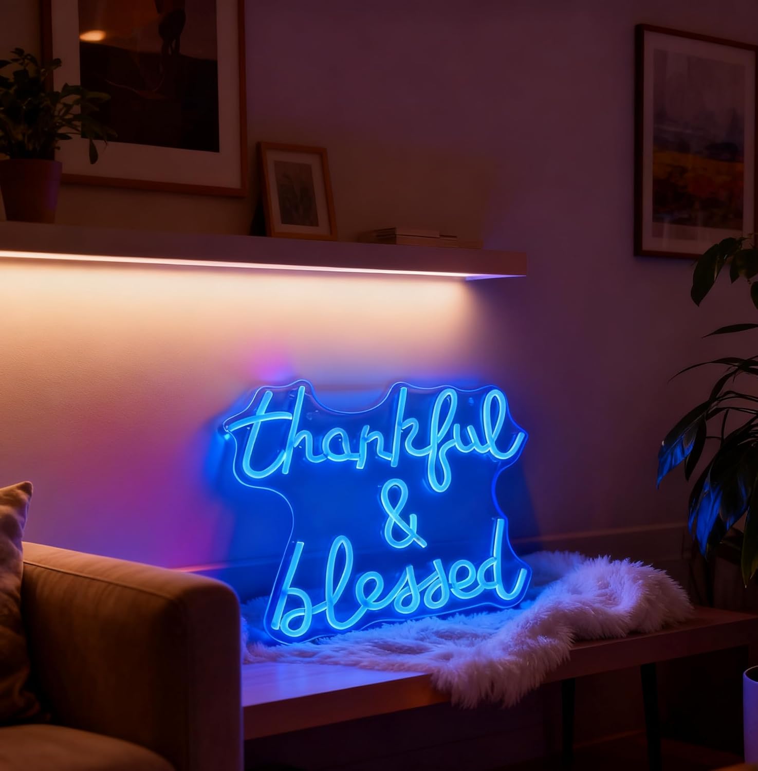 Thats Enough Todaying Neon Sign, USB Powered Dimmable Decorative Neon Light Home Dorm Bedroom Living Room Office Bar Wall Table Decor, Cool Wall Art Led Light Up Sign 17.1 x 11 In