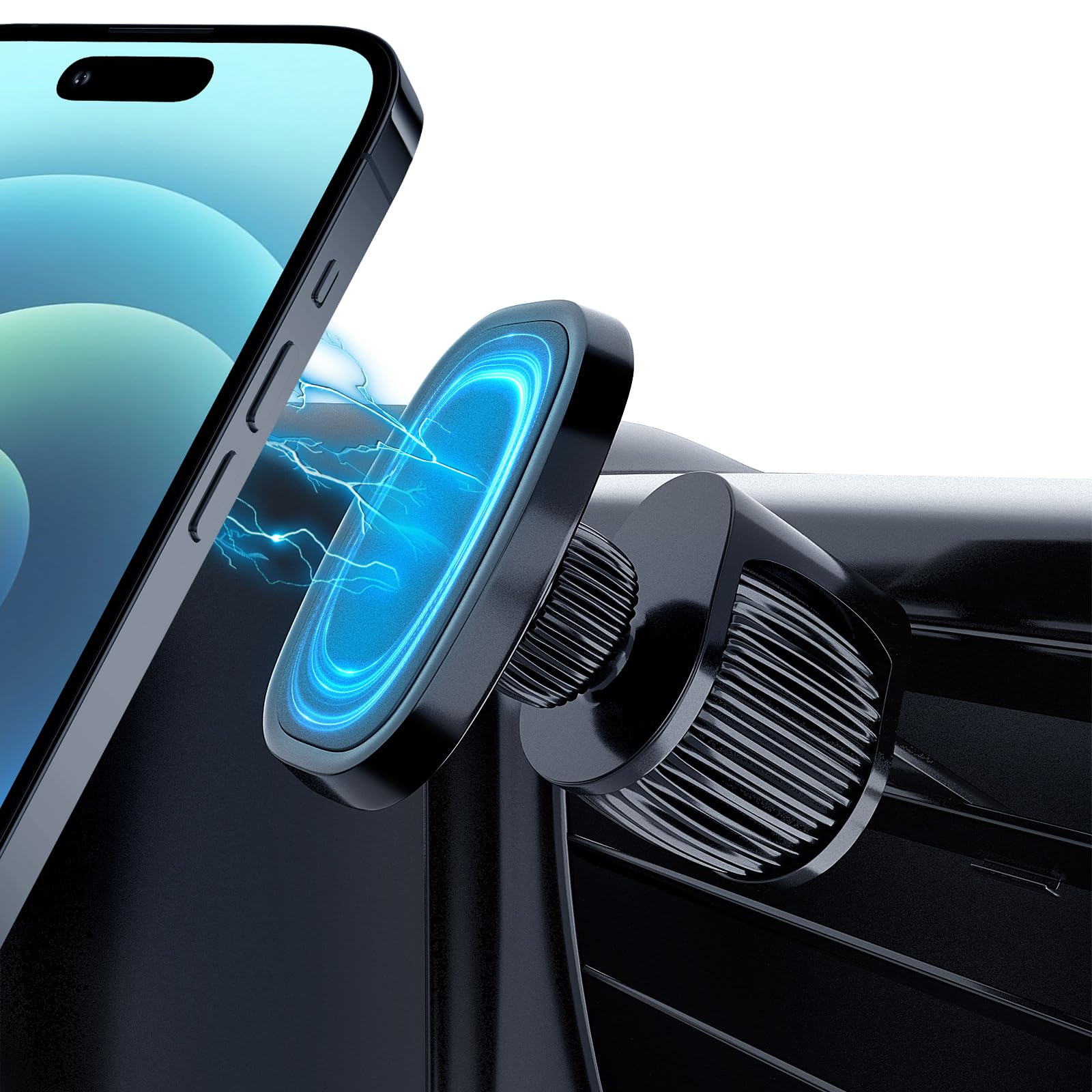 Viedouce Supporto Cellulare Auto Magnetico,Calamita per Cellulare Auto,360 Gradi di Rotazione Universale Porta Cellulare da Auto 6 Calamita con Clip Gancio Militare per iPhone 15 14 Samsung Xiaomi Style-8