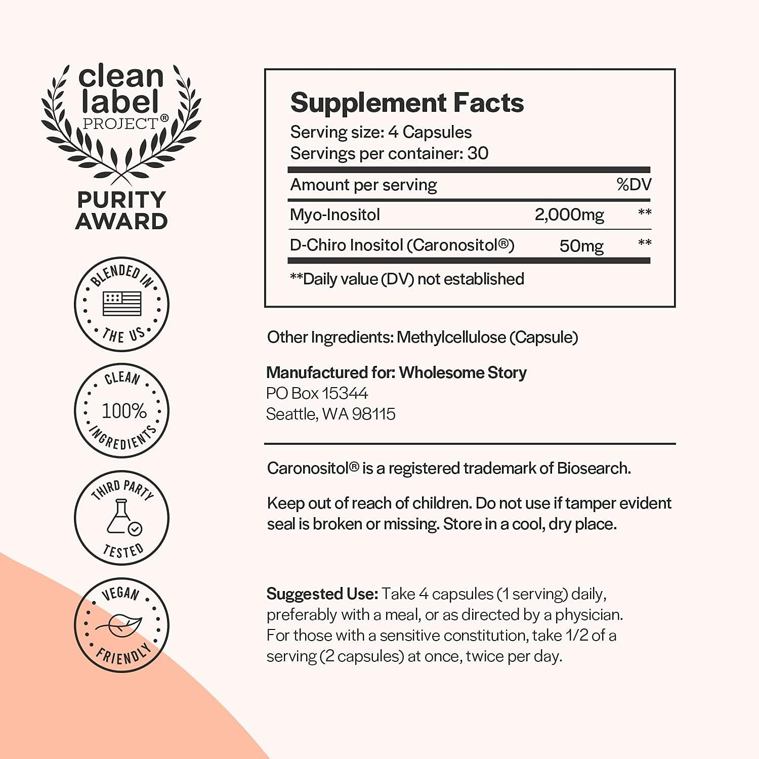 Myo & D-Chiro Inositol + Zinc with Magnesium & B6 | Hormone Balance, Healthy Ovarian Function & Fertility Support | Vegan Friendly : Health & Household