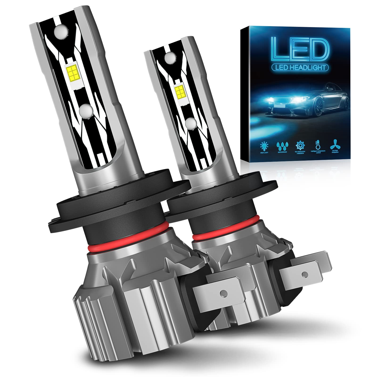 Buy AILEO H7 LED Bulbs 6500K Cool White 8000 Lumens 300 Brightness