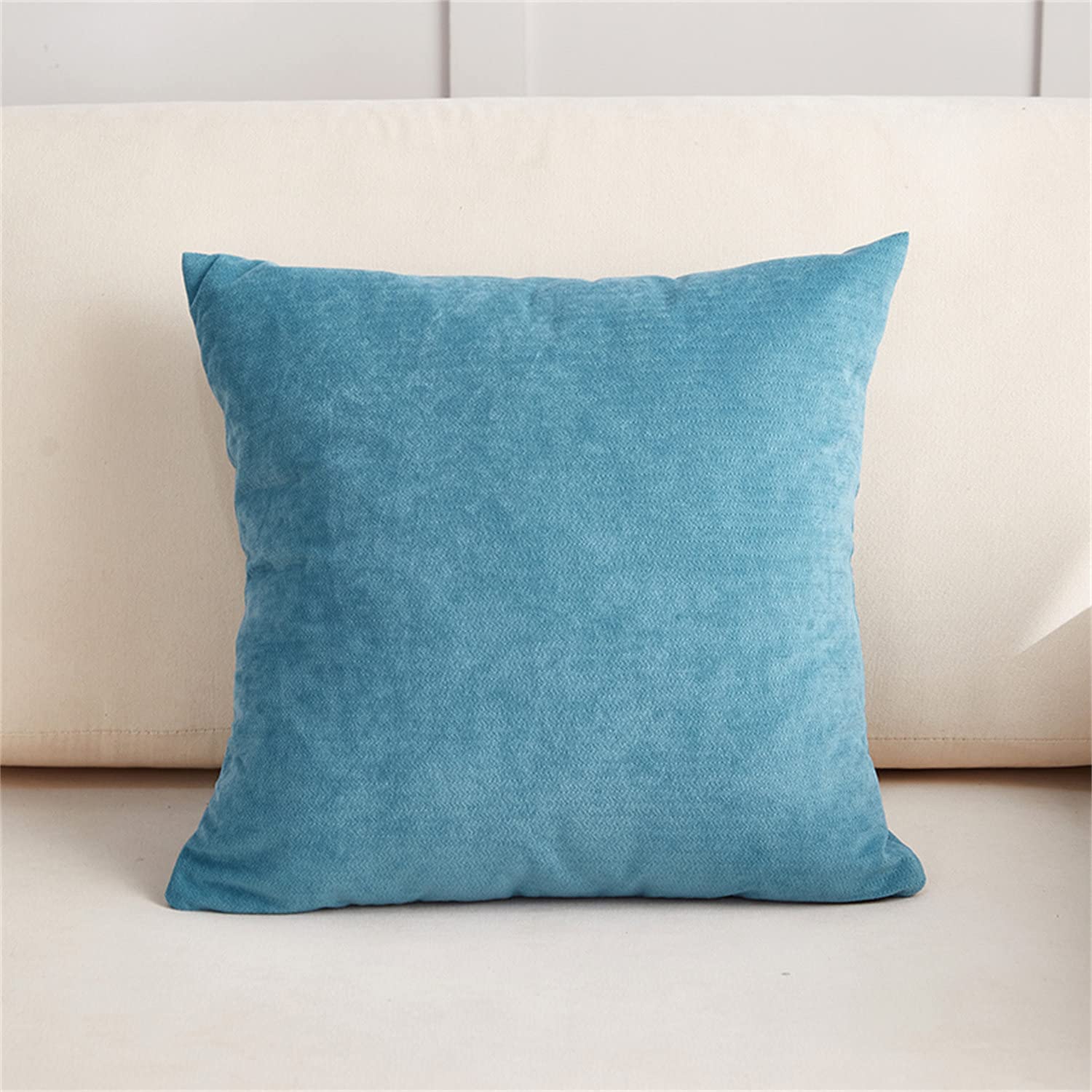 Federe Cuscini Ciniglia Copricuscini Quadrate Federe Cuscini per Arredo Moderno Letto e Sedia (Blu,50 * 50cm(Set di 6))