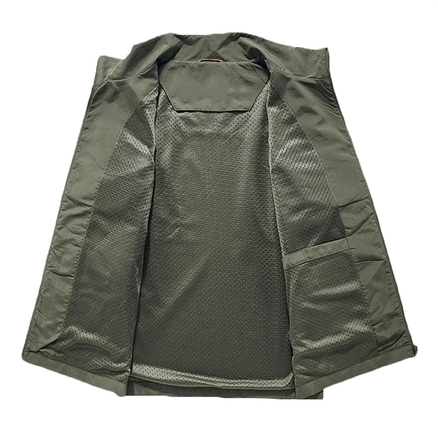Chaleco para Hombre Sin Mangas con Multibolsillos Chaleco Casual para Exteriores Chaleco Multifuncional para Pesca Senderismo Fotografía Chaqueta Transpirable De Secado Rápido