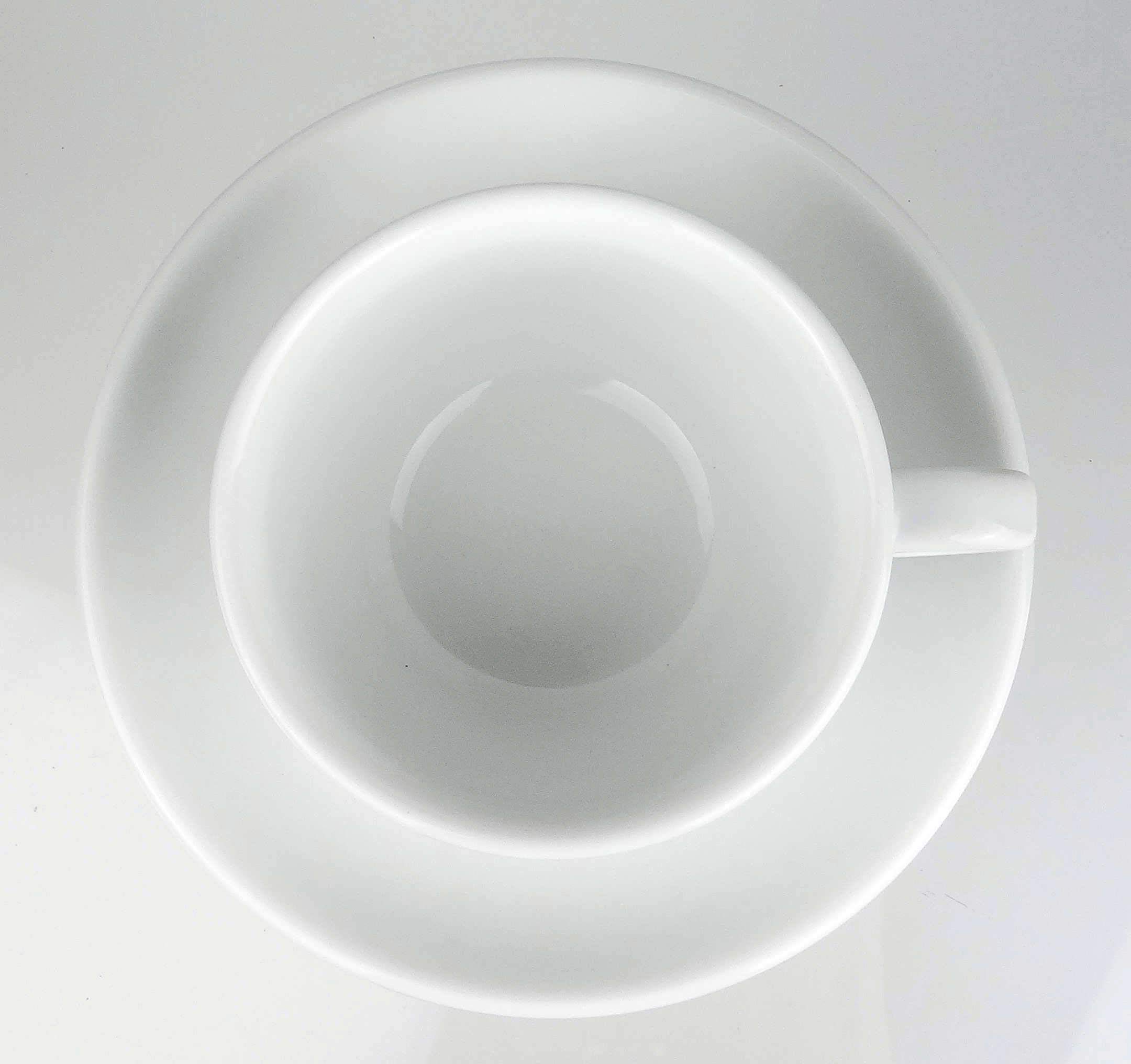 Italienische Cappuccinotasse | »Verona« | Füllmenge (bis zur Oberkante): 180 ml | weiß | handgemacht | 6 Tassen & 6 Untertassen | Made in Italy