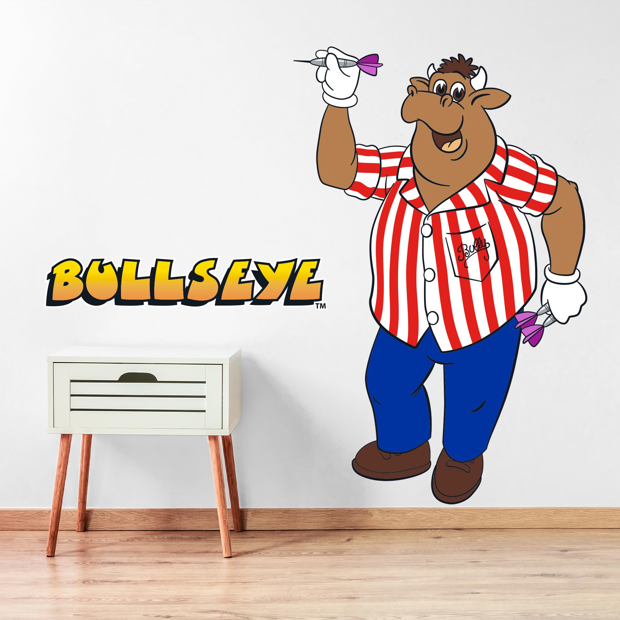 Themed Multicolour Bullseye Wall Sticker - Bully Throwing Dart Decal Wall Art (90Cm Height X 60Cm Width)