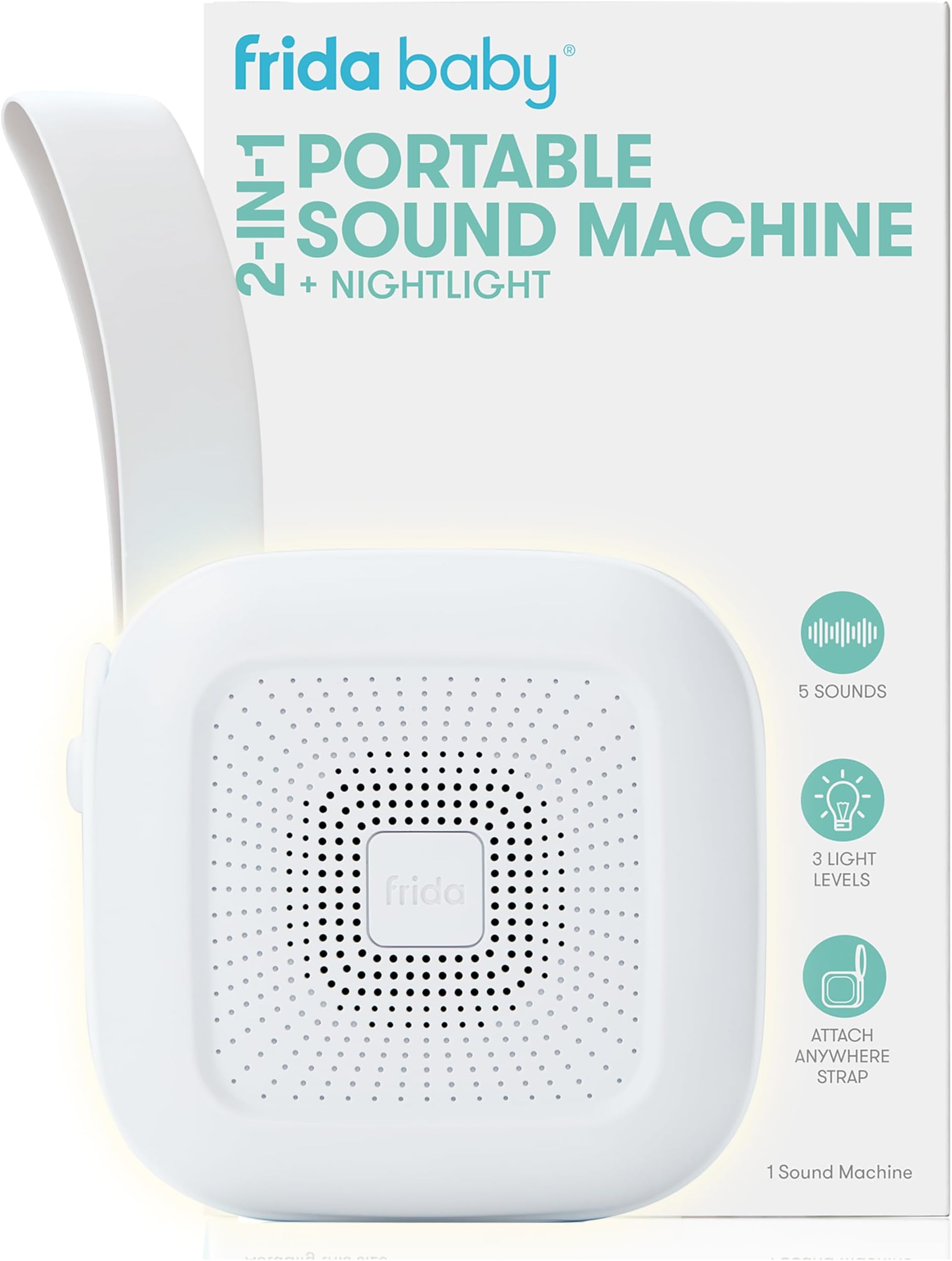 2-in-1 Portable Sound Machine + Nightlight by, White
