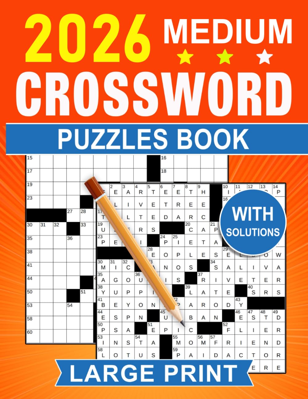 2026 Medium Crossword Puzzles Book Large Print: Enjoyable, steady-paced challenges crafted for satisfying daily solving