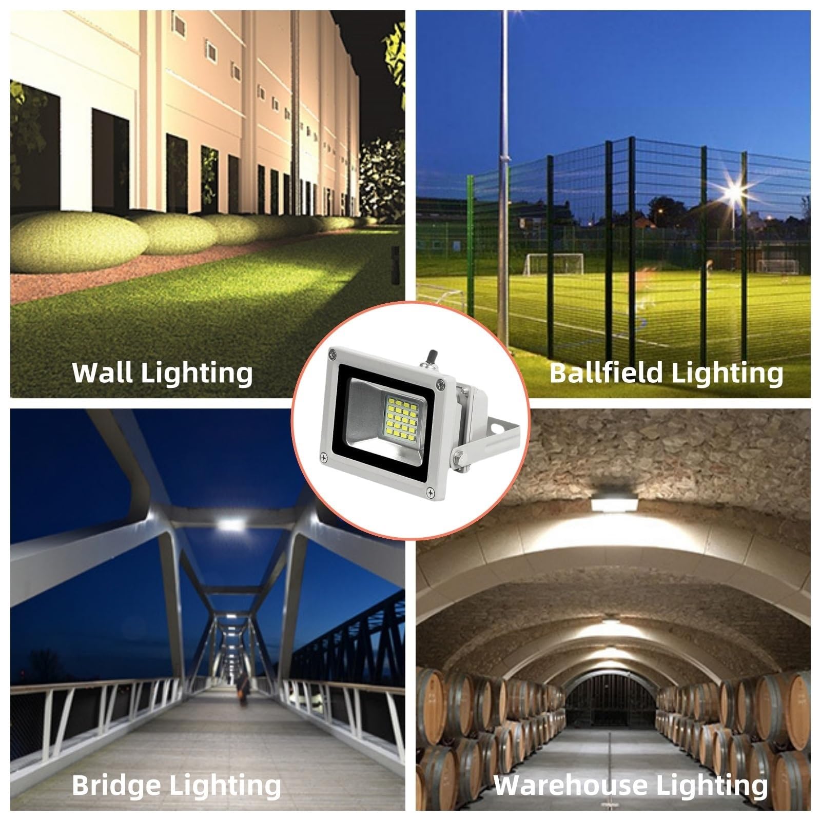 Luci LED Da Giardino - Fari A LED, Apparecchio Di Sicurezza Wall Washer Di Sicurezza Impermeabile IP66, Apparecchi Di Illuminazione Per Esterni Ad Altissima Luminosità(White light,100W(DC24V))