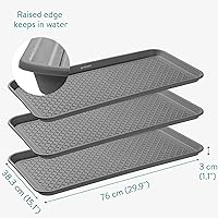 Vista 3 de Navaris Bandejas para botas de entrada (juego de 3) 30.0 x 15.2 in, gran bandeja impermeable para zapatos de invierno botas interior, puerta
