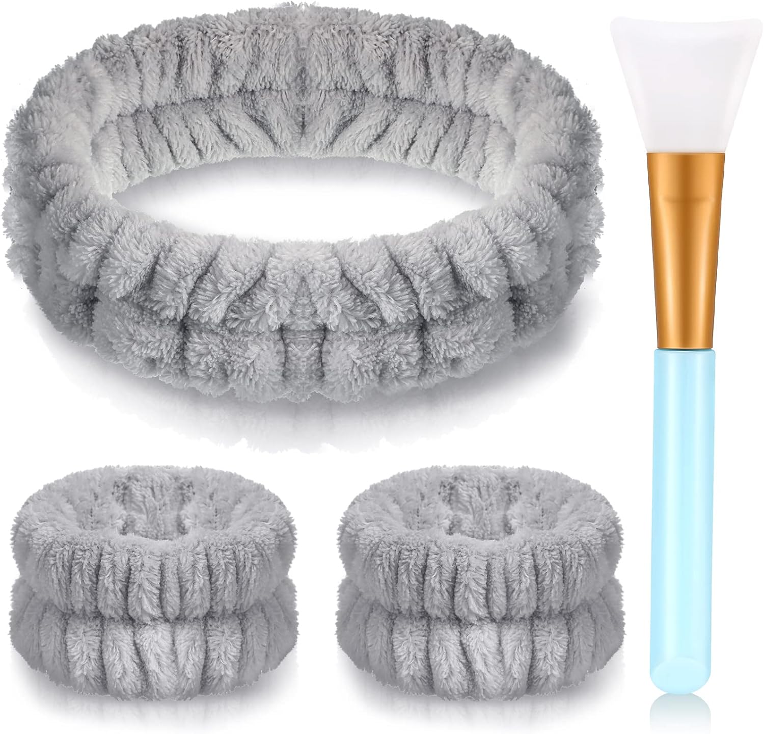 4 Pcs Face Wash Wrist Spa Headband Wrist Washband Silicone Face Mask