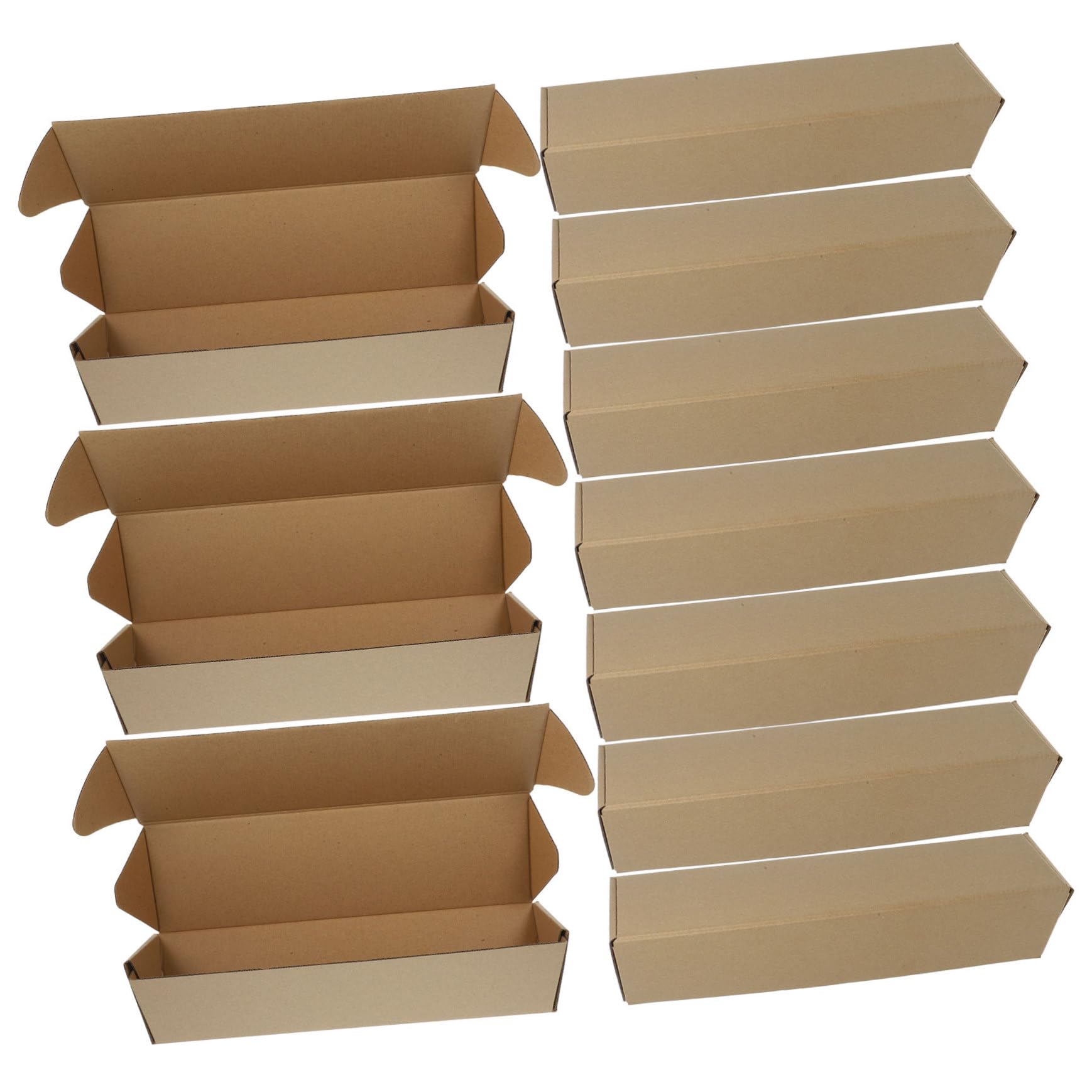 Caja Triangular de Cartón Kraft de 10 Piezas para Almacenamiento y Transporte, Fácil Montaje y Sostenible, Adecuado para Mudanzas y Envío de Documentos