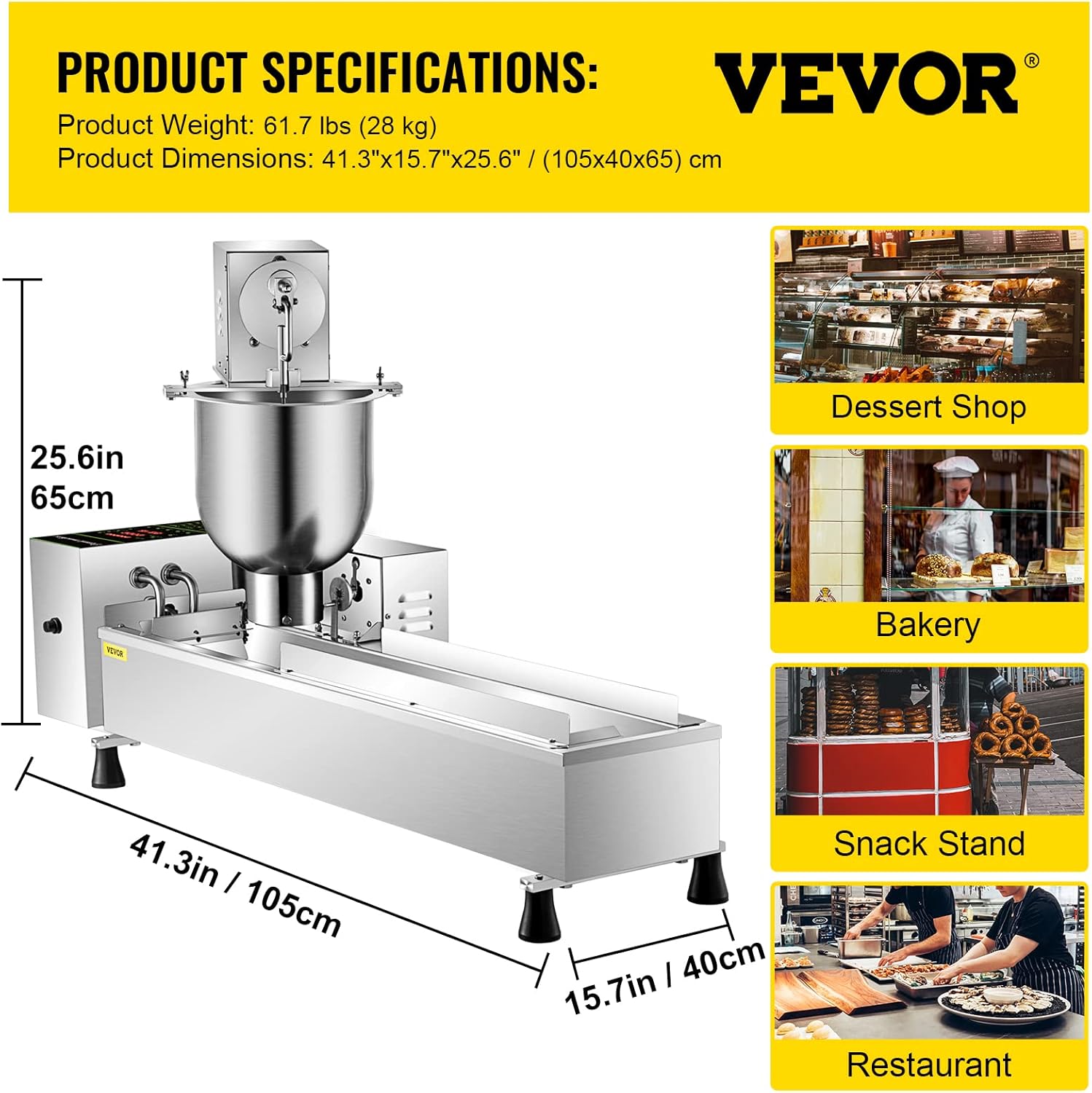 Buy VEVOR 110V Commercial Automatic Donut Making Machine, Single Row