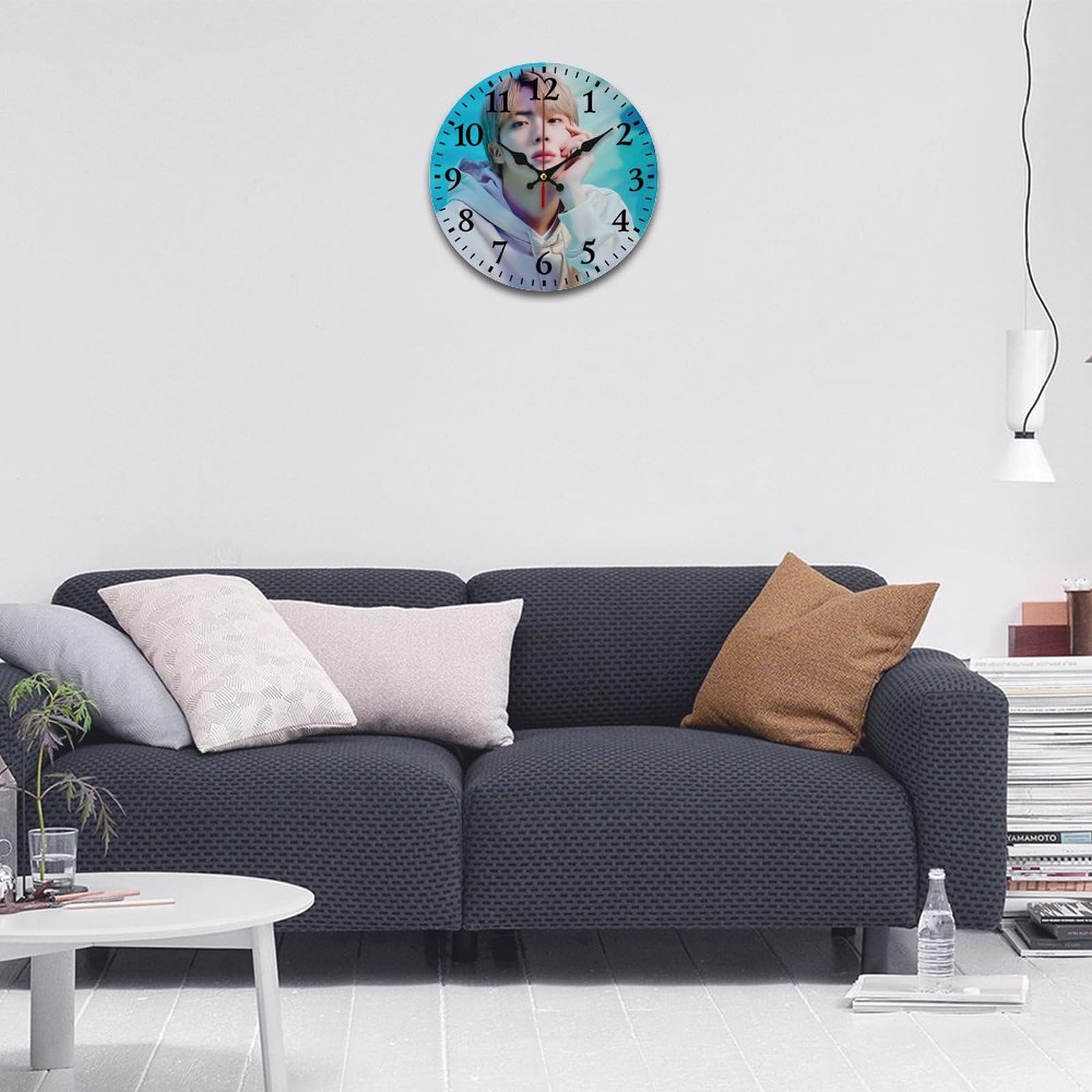 Amazon.co.jp: BTS-Jin 時計 壁掛け時計 PVC 静音 薄型 軽量 大数字